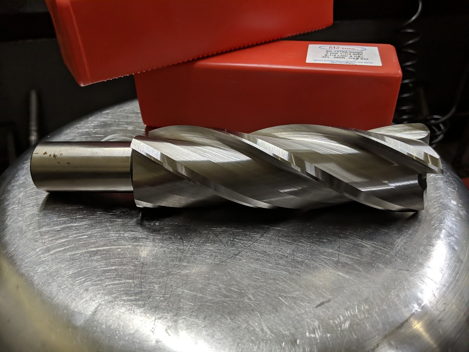 HTC 2 x 1-1/4 x 6-1/2 x 9 4FL flute .250R HSS EM END MILL