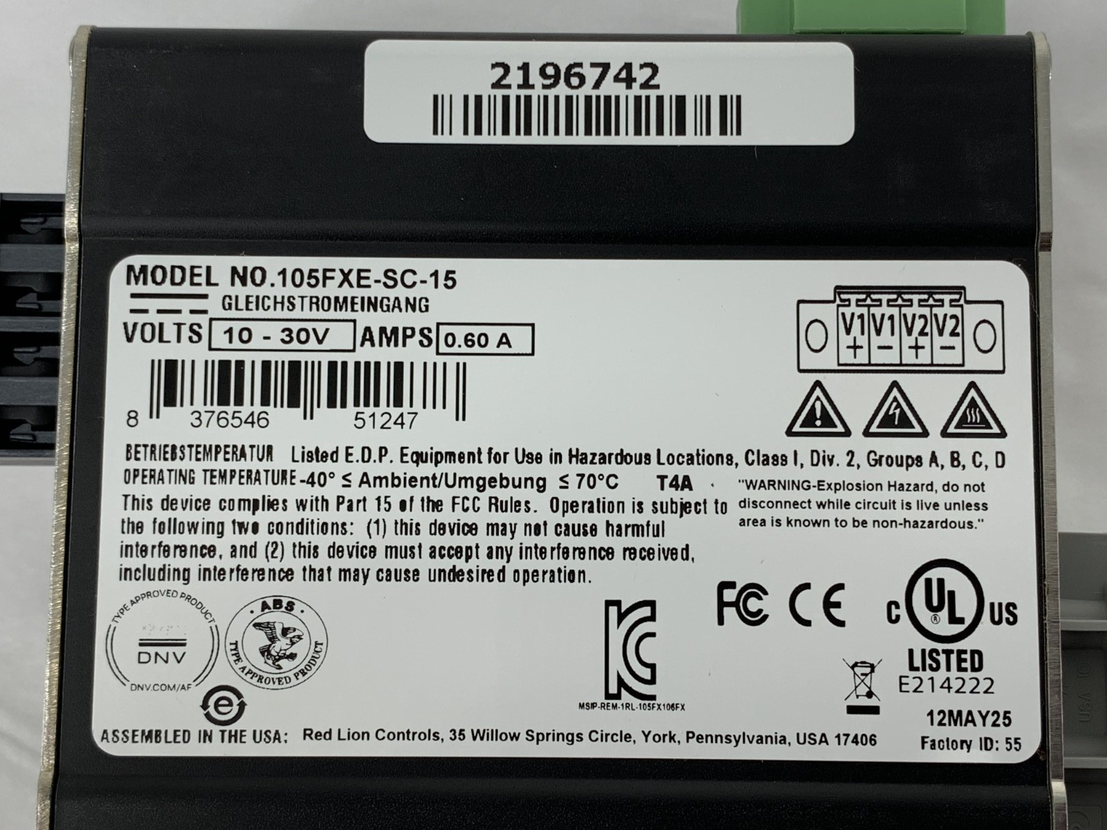 Red Lion N-Tron 105FXE-SC-15 Unmanaged Five-Port Industrial Ethernet Switch