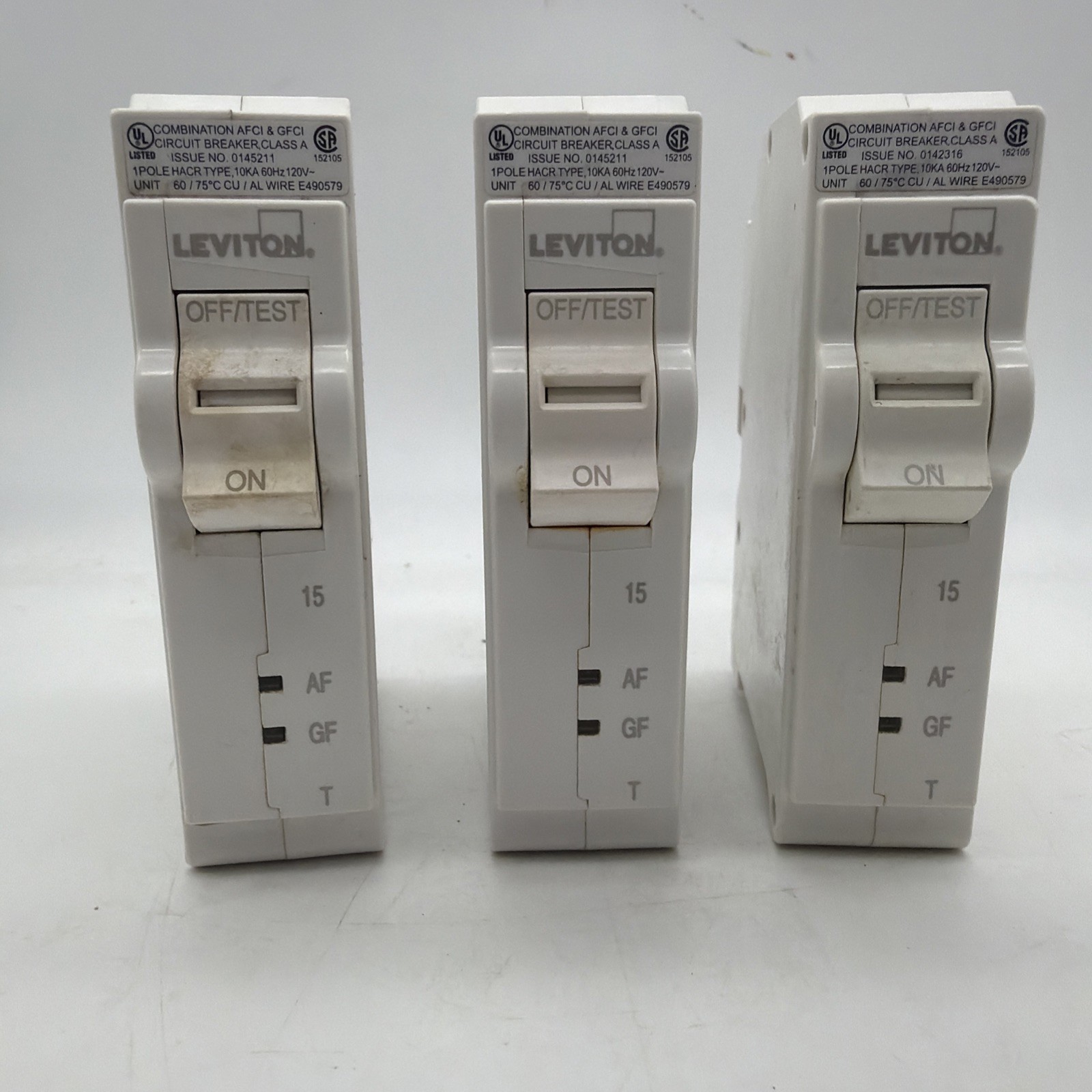 LEVITON LB115-DFT 15A AFCI GFCI PLUG-ON 120V OPEN BOX MINOR WEAR LOT 3 GENUINE