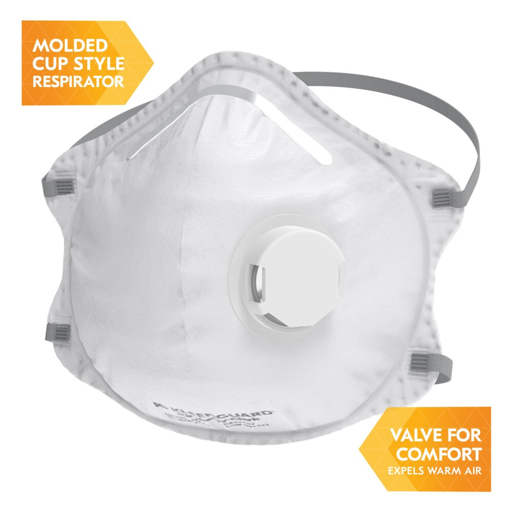KLEENGUARD N95 Particulate Respirator Molded Cup with Valve NIOSH 10 per Box