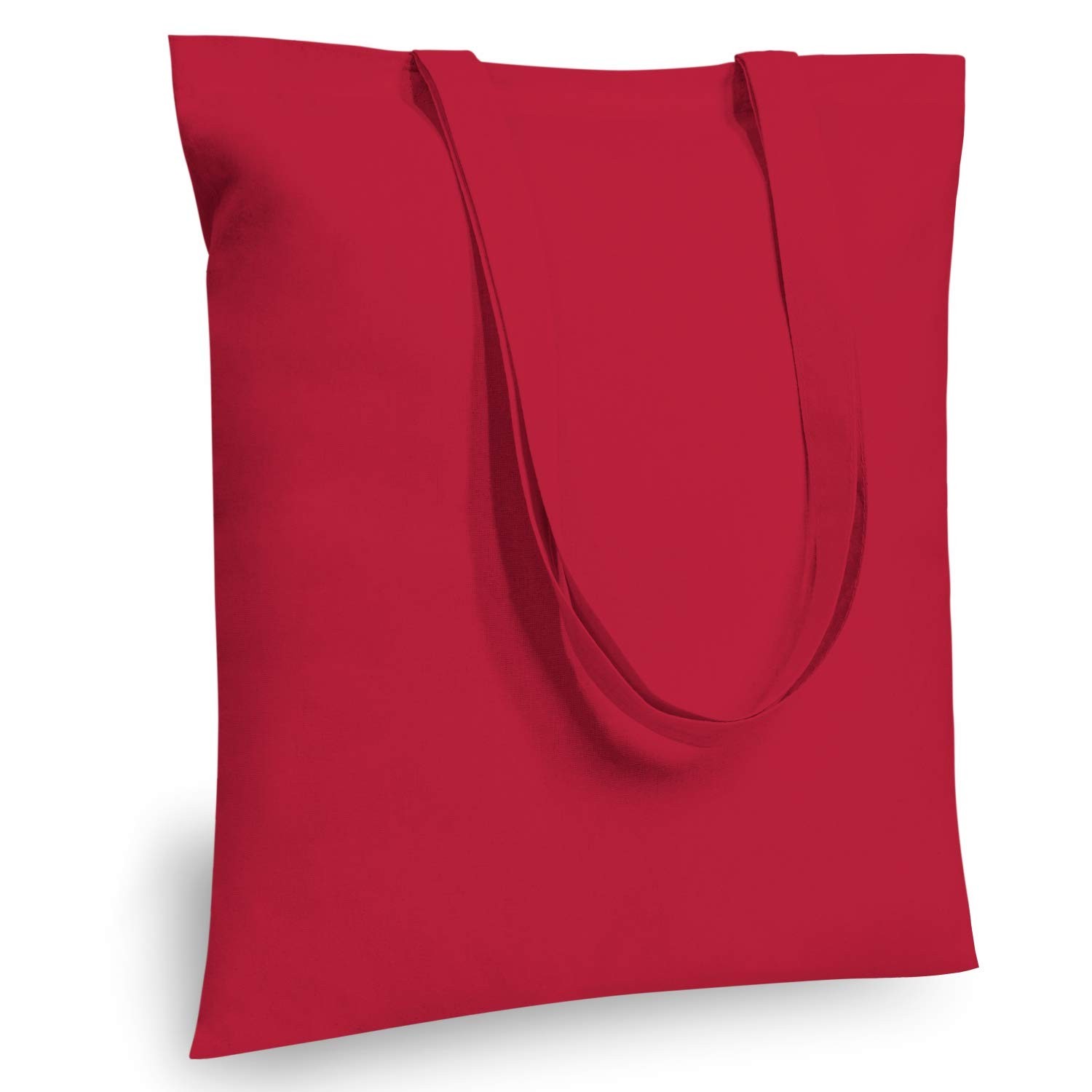TOPDesign 24-Pack Economical 16″x15″ Red Cotton Tote Bag, Medium,