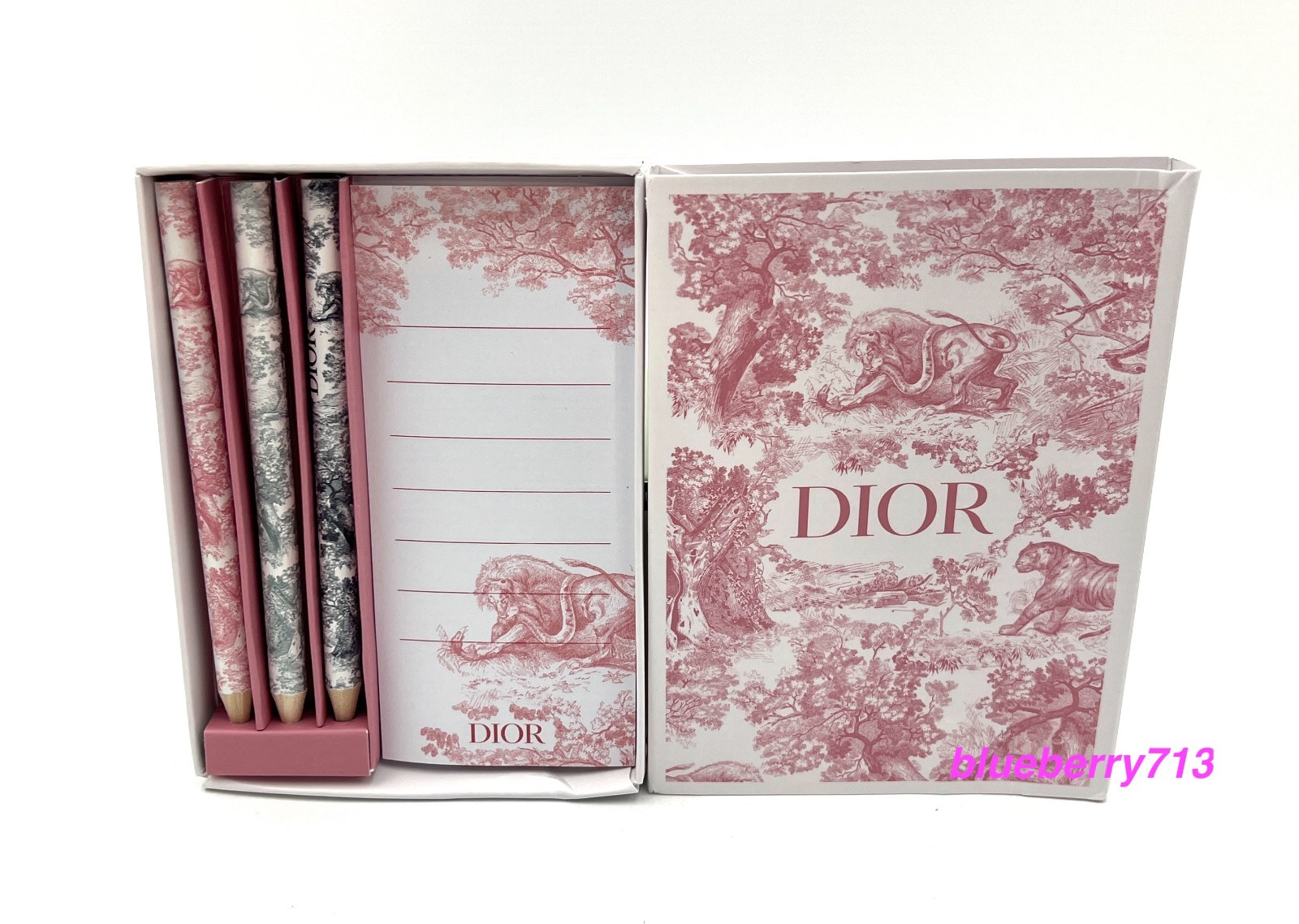 New in Box! Dior Note Memo Pads Notebook With Crayon Color Pencil Set