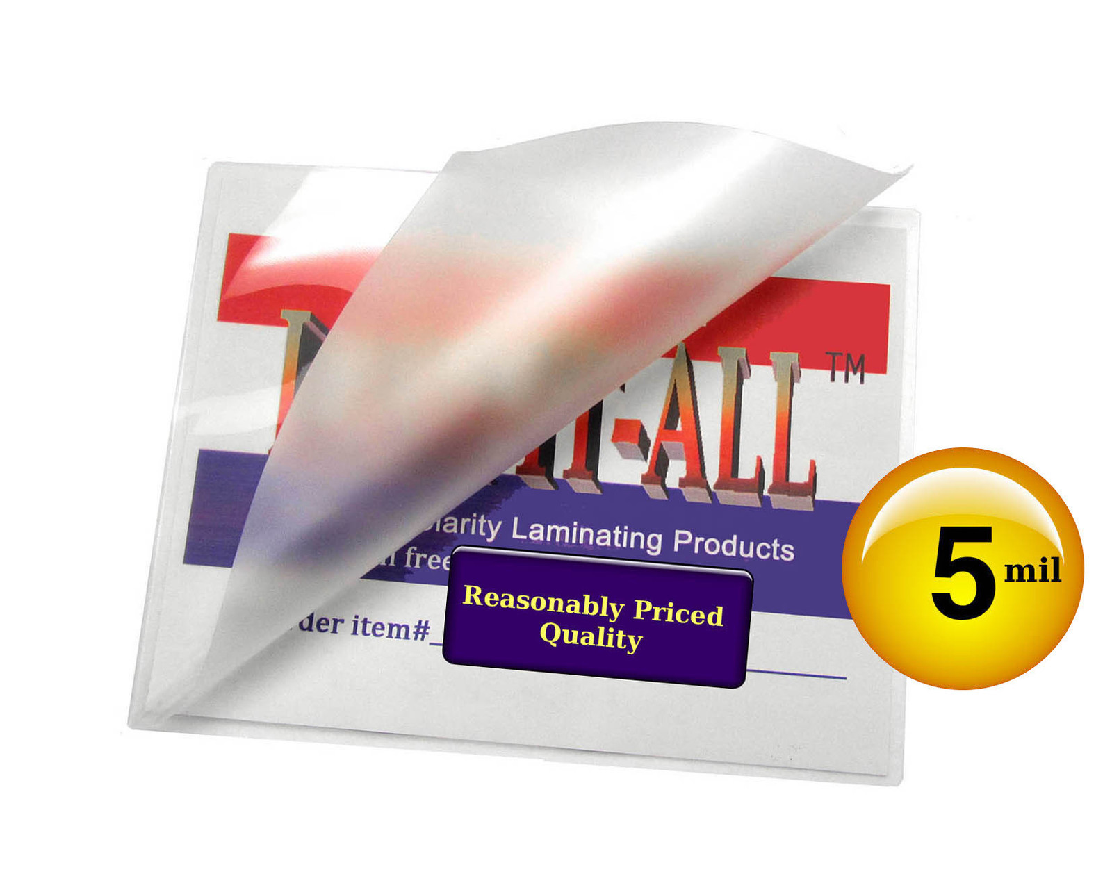 LAM-IT-ALL School ID Cards Hot Laminating Pouches 5 Mil 2-1/2 x 3-5/8 (25/pack)