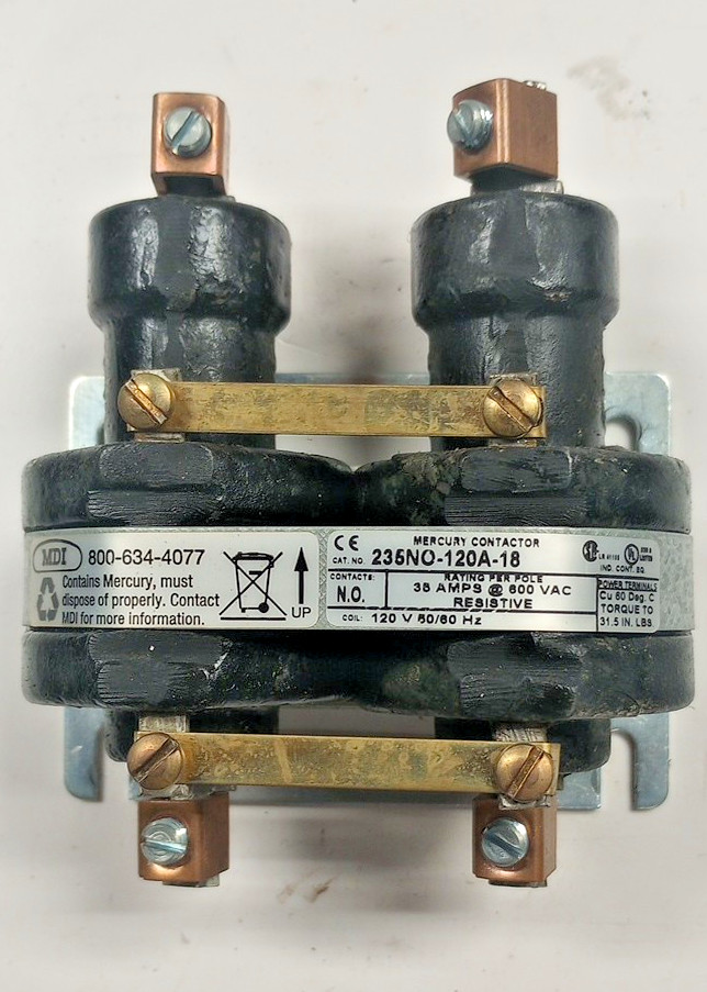 MDI 2P 35A 480V (600V RATED) NO MERCURY RELAY MODEL # 235NO-120V-18