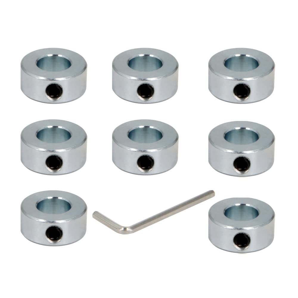 8pcs 1/2″ Bore Shaft Collar Lock Collar Zinc Plated Solid Steel with Set Screw