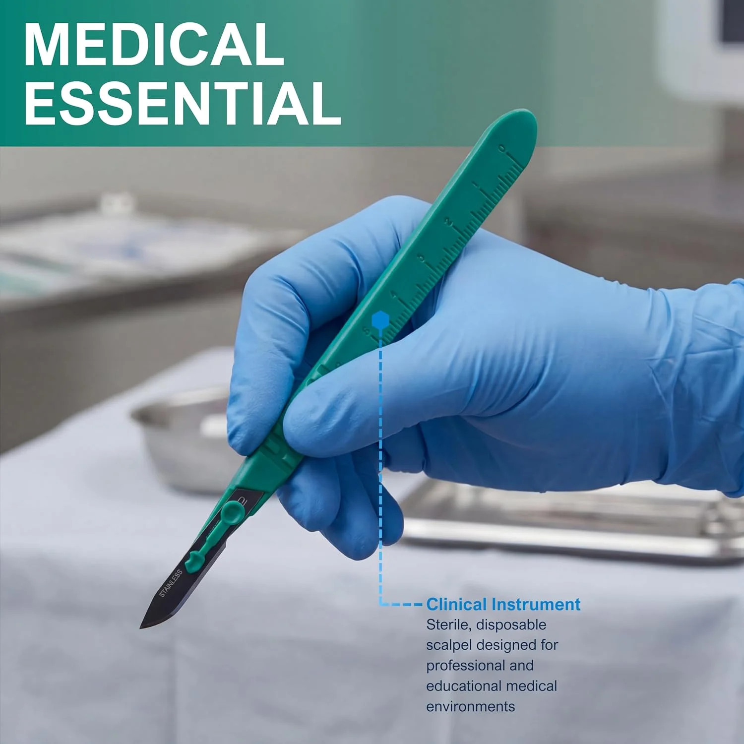 MED PRIDE Sterile Disposable Surgical Scalpels 10 Pack, Individually Wrapped Pro
