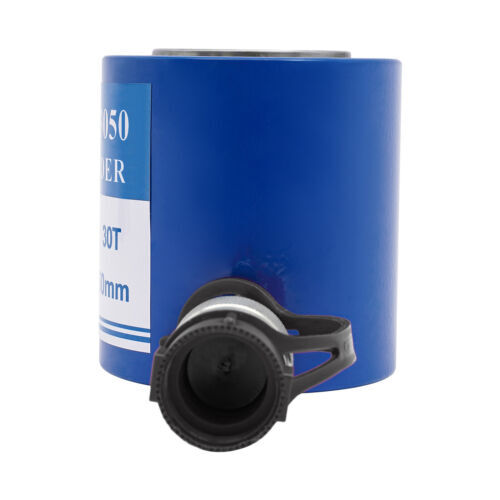 30 Ton Hydraulic Cylinder Jack 2in Stroke 50mm Single Acting Low Height Blue
