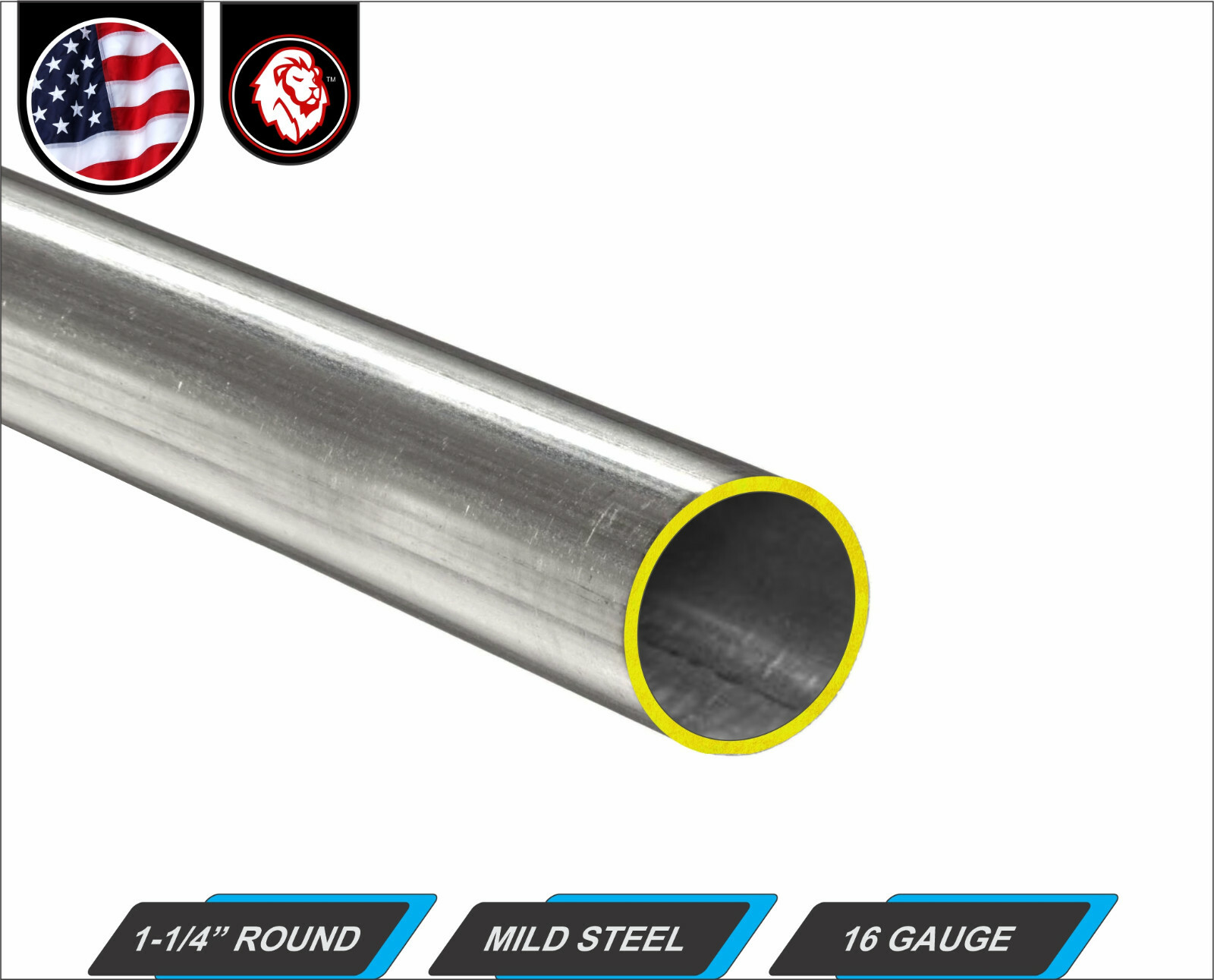 1-1/4″ Round Metal Tube – Mild Steel – 16 gauge – ERW – 12″ inch Long (1-ft)