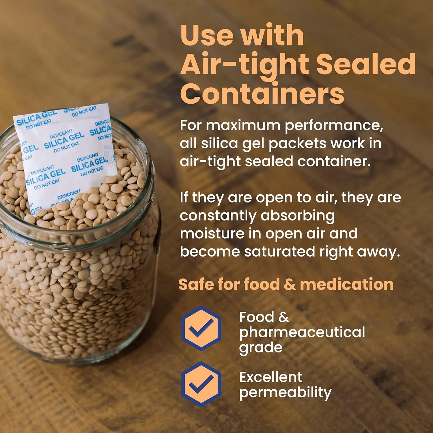5g Silica Gel Packs 500 500 Packets Food Safe Rechargeable Moisture Absorber