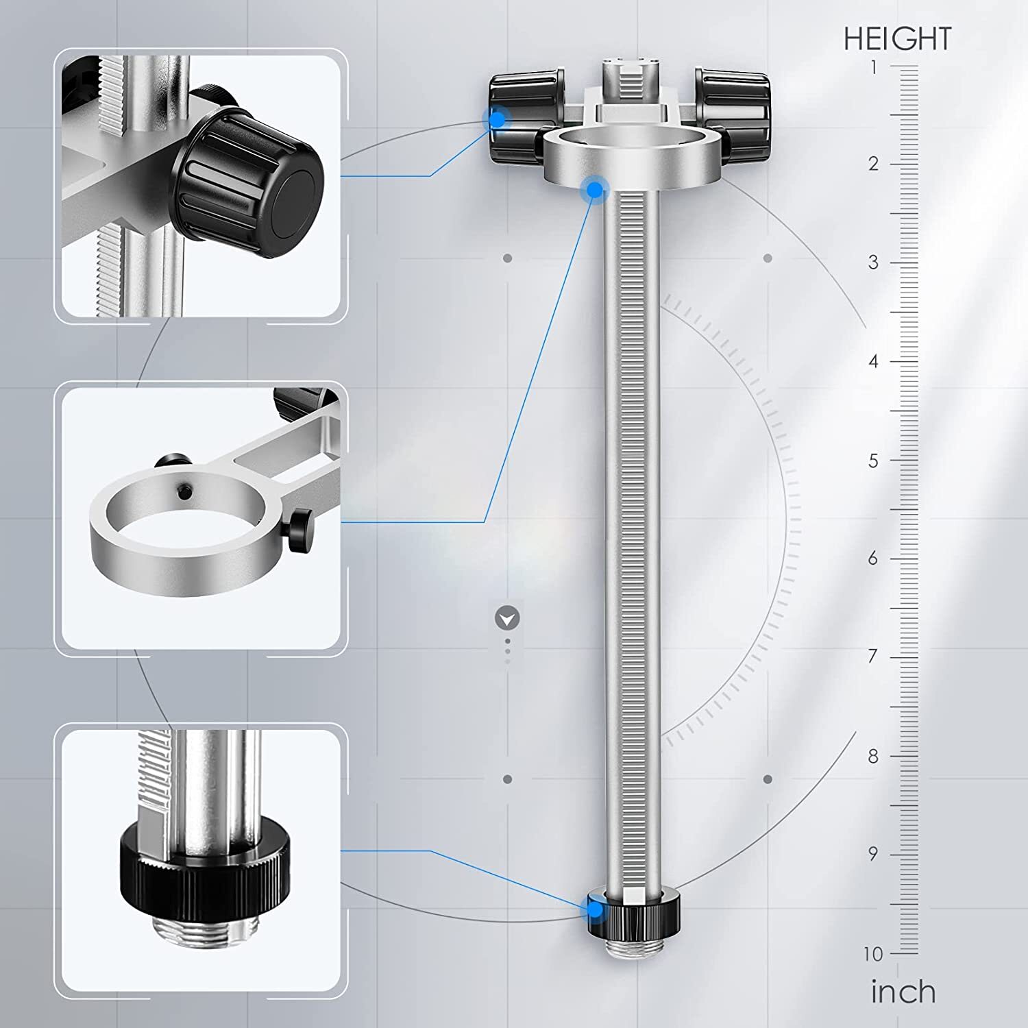 26cm TOMLOV Digital Microscope Stand Adjustable Holder for Elikliv DM202 pro