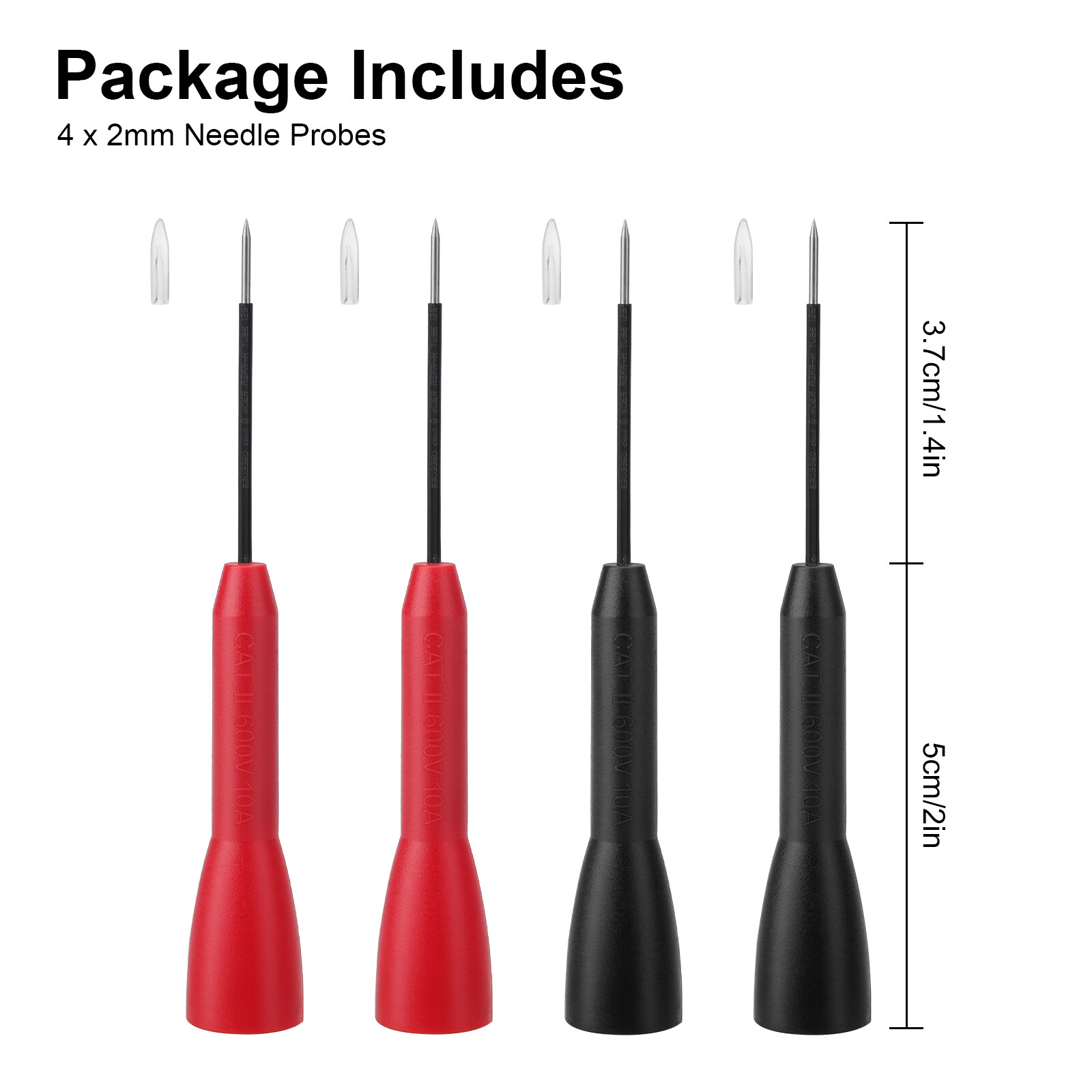 4PC Multimeter Test Lead Extention Back Probes Sharp Needle Micro Pin For Banana