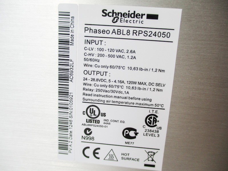 Schneider Electric ABL8RPS24050 24V DC, 5A, 120W, DIN Rail Power Supply