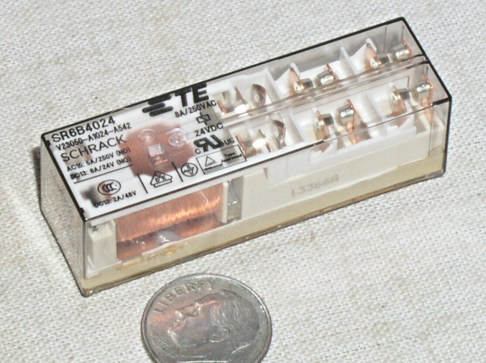 NEW TE SCHRACK 6 POLE 6PST 24V DC COIL 250VAC 8A 8 A AMP SAFETY PCB POWER RELAY