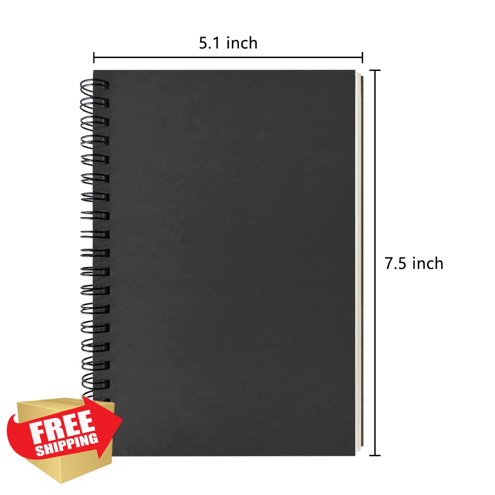 DSTELIN Blank Spiral Notebook 2-Pack Soft Cover Sketch 7.5×5.1