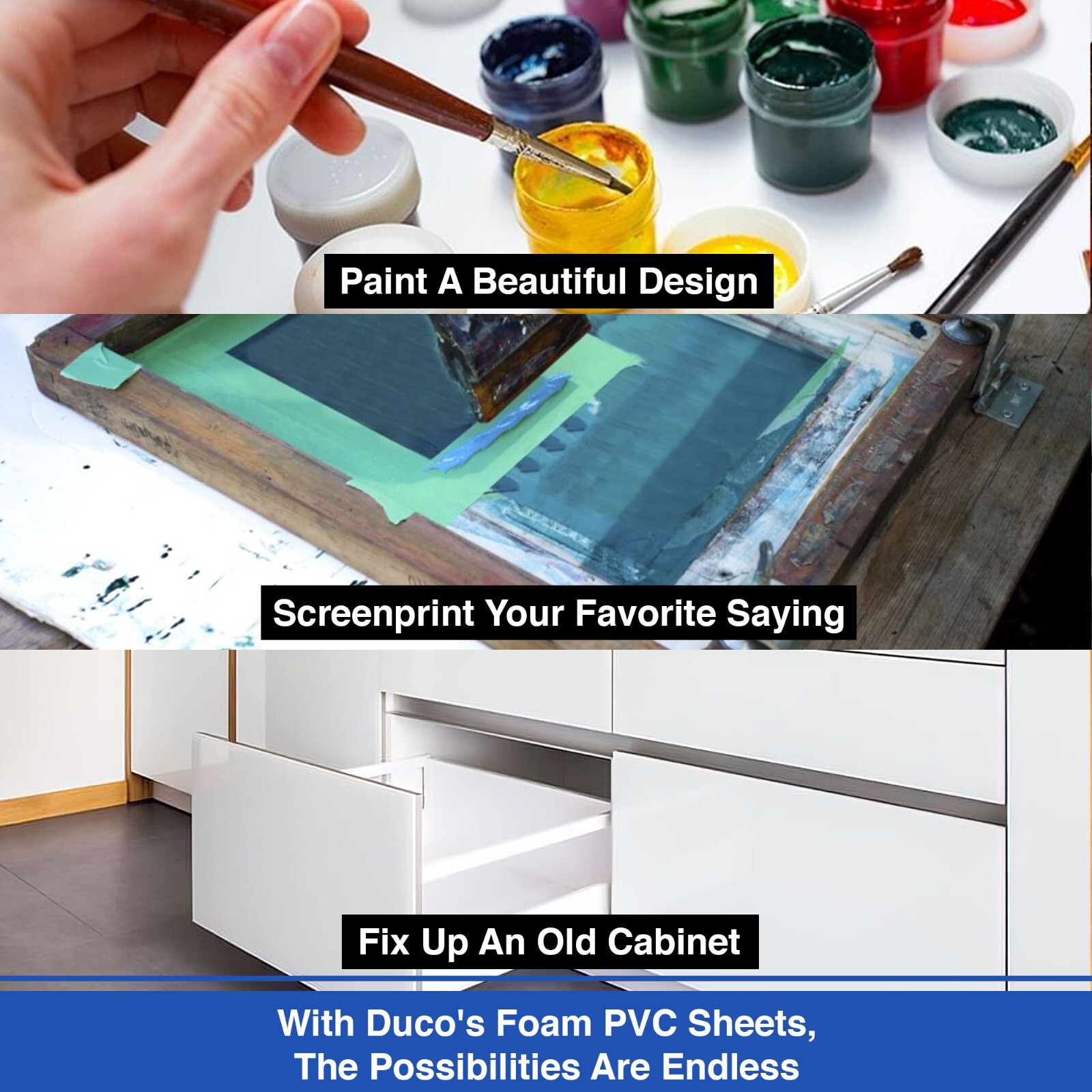 Duco Plus Closed Cell PVC Foam Board Plastic Sheets White DIY Signage, Displays