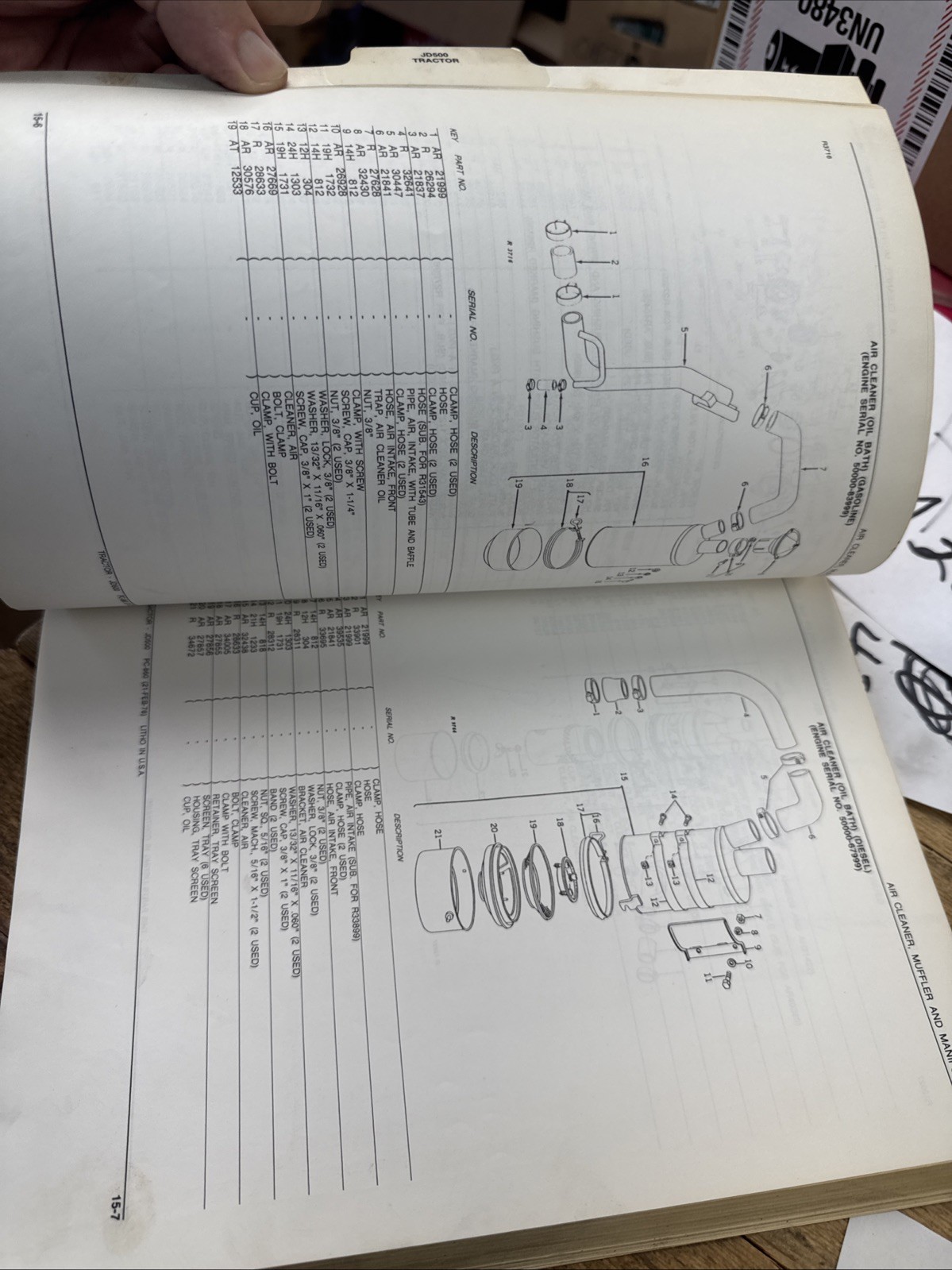 JOHN DEERE JD PARTS LIST BOOK MANUAL CATALOG JD500 TRACTOR PC-860 1978