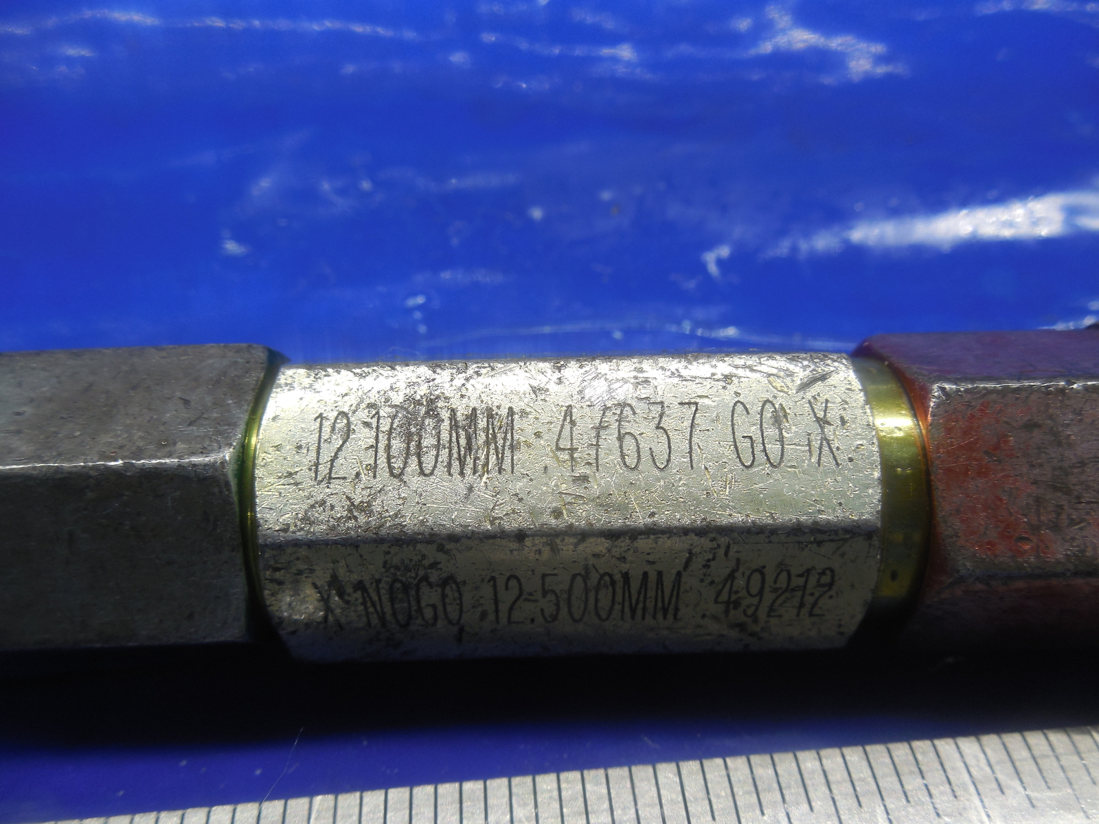12.100 & 12.500 CLASS X SMOOTH PIN PLUG GAGE GO NO GO 12.0 12.50 MM .5000 -.0079