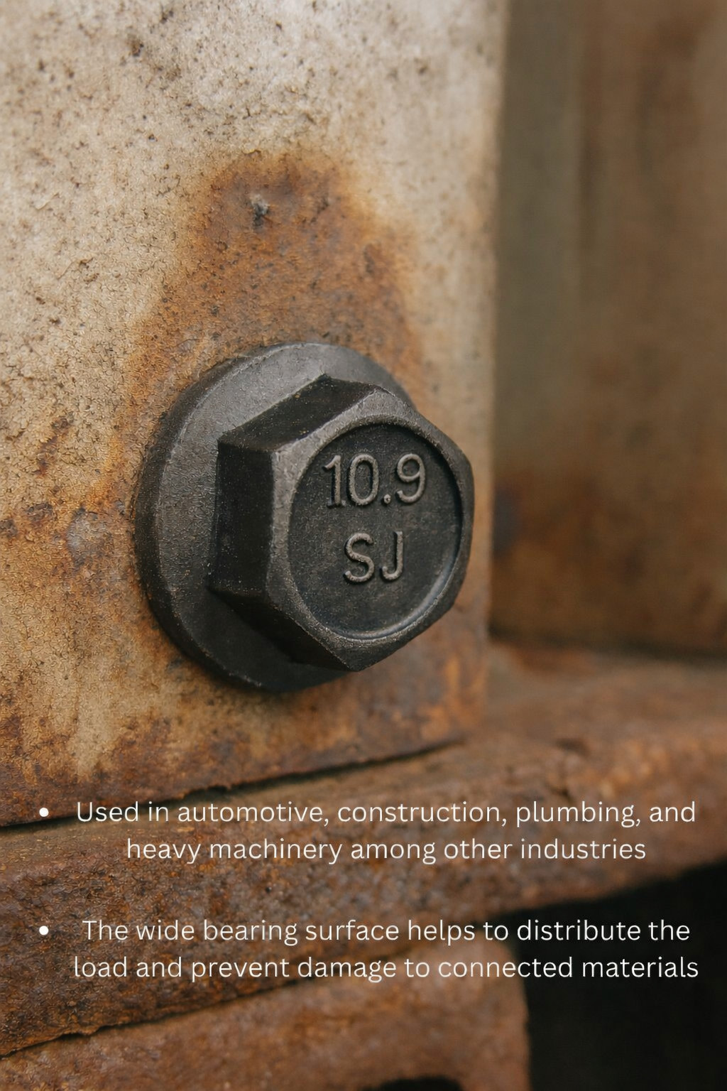 25 pcs M12-1.75×50 Hex Flange Frame Bolt Class 10.9 DIN 6921 Zinc Phosphate Oil