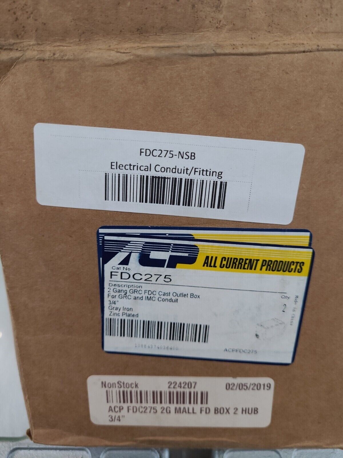 FDC275-2 GANG CAST MALLEABLE Iron Conduit Body Fitting 3/4″-LOT OF 2