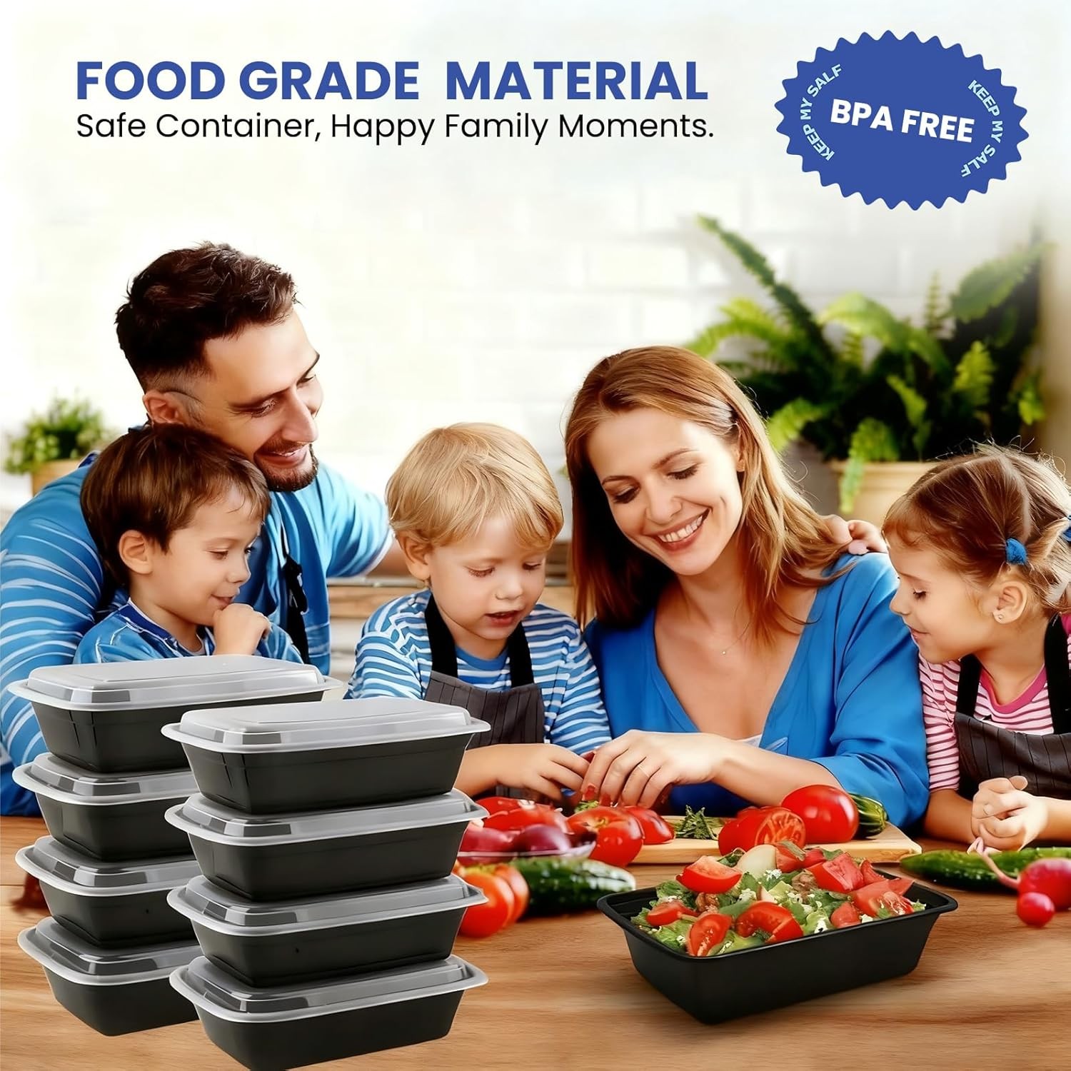 15 Pack 32oz BPA Free Meal Prep Containers With Lids