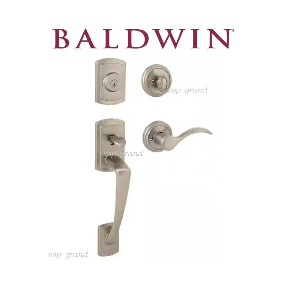 BALDWIN PRESTIGE NAUTICA SATIN NICKEL HANDLESET w/ TOBIN HANDLE & SMART KEY LOCK
