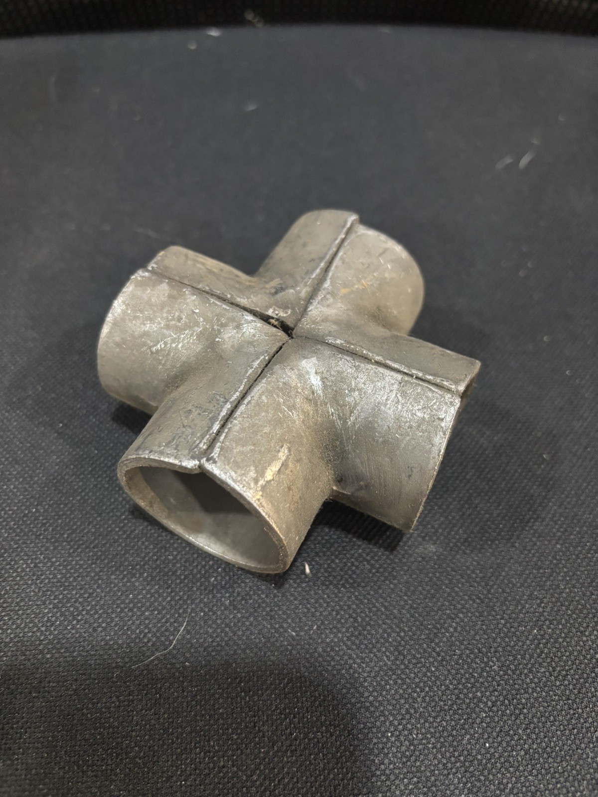 Steel Cross 4 Way Tee For 1-1/4” Pipe Or 1.90” Tubing