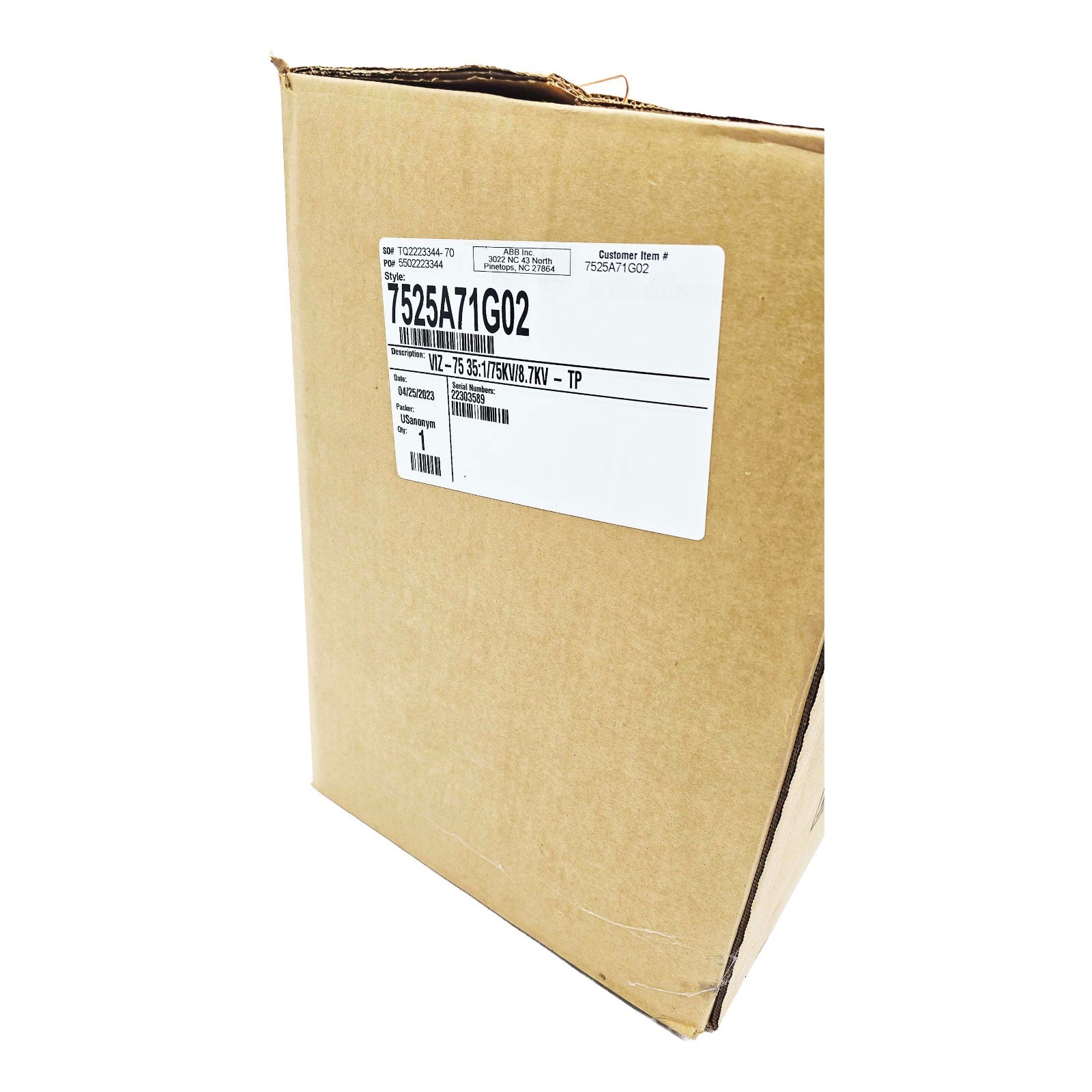 ABB 7525A71G02 Electrical Transformer VIZ-75 Ratio 35:1