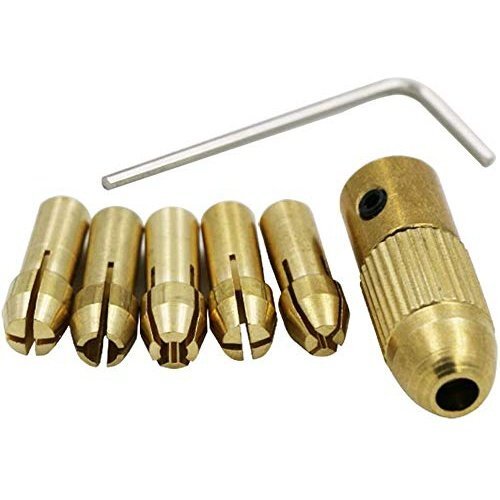 DRILAX 7 pieces Set 0.5mm 1mm 1.5mm 2.5mm 3mm Mini Drill Bit Collet Chuck System