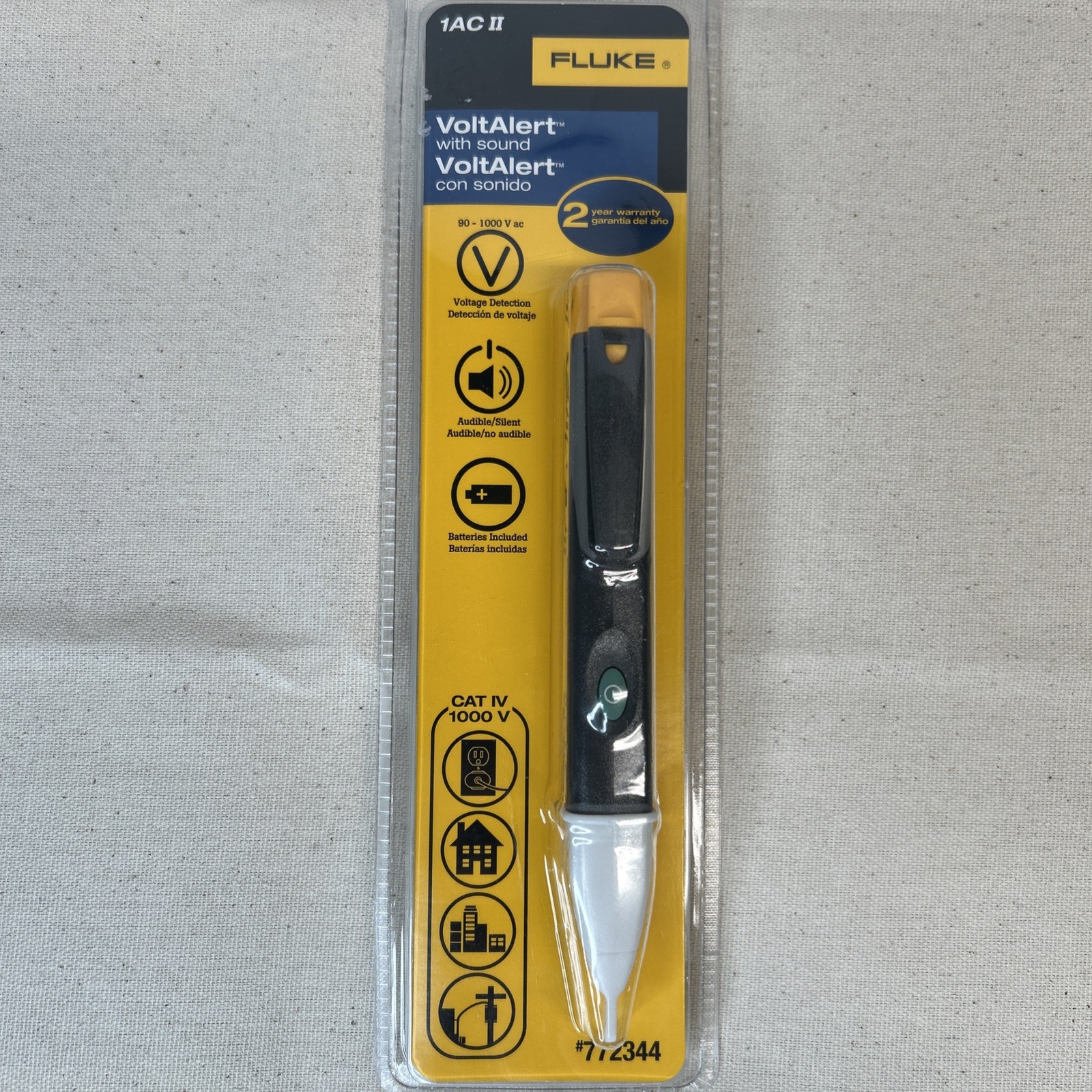 Fluke 1AC-C2 II VoltAlert Non-contact 90~1000V AC Voltage Detector Tester 4165