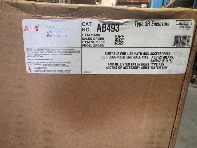 GE ABB AB493 ReliaGear Lighting Panelboad NEMA3R/12 Enclosure BRAND NEW