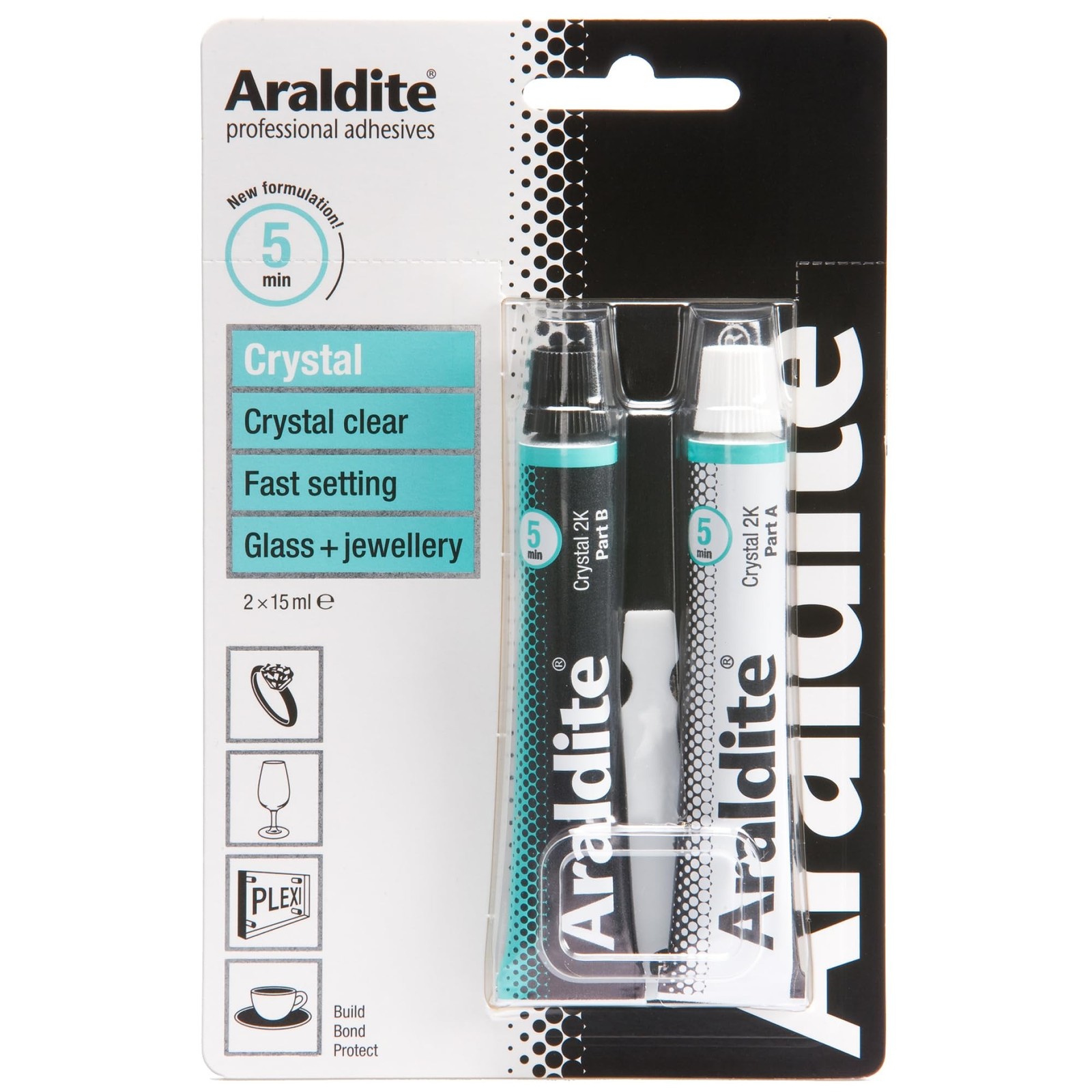 Araldite Clear Epoxy Adhesive 5 Minute Fast Setting 2-Part Epoxy Glue. Solven…
