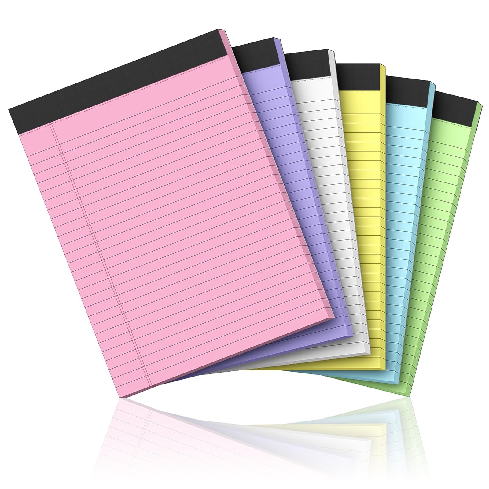 Nichela 6 Pack Legal Pads 8.5 x 11 Colored x 11 In, Multi-Color – 6