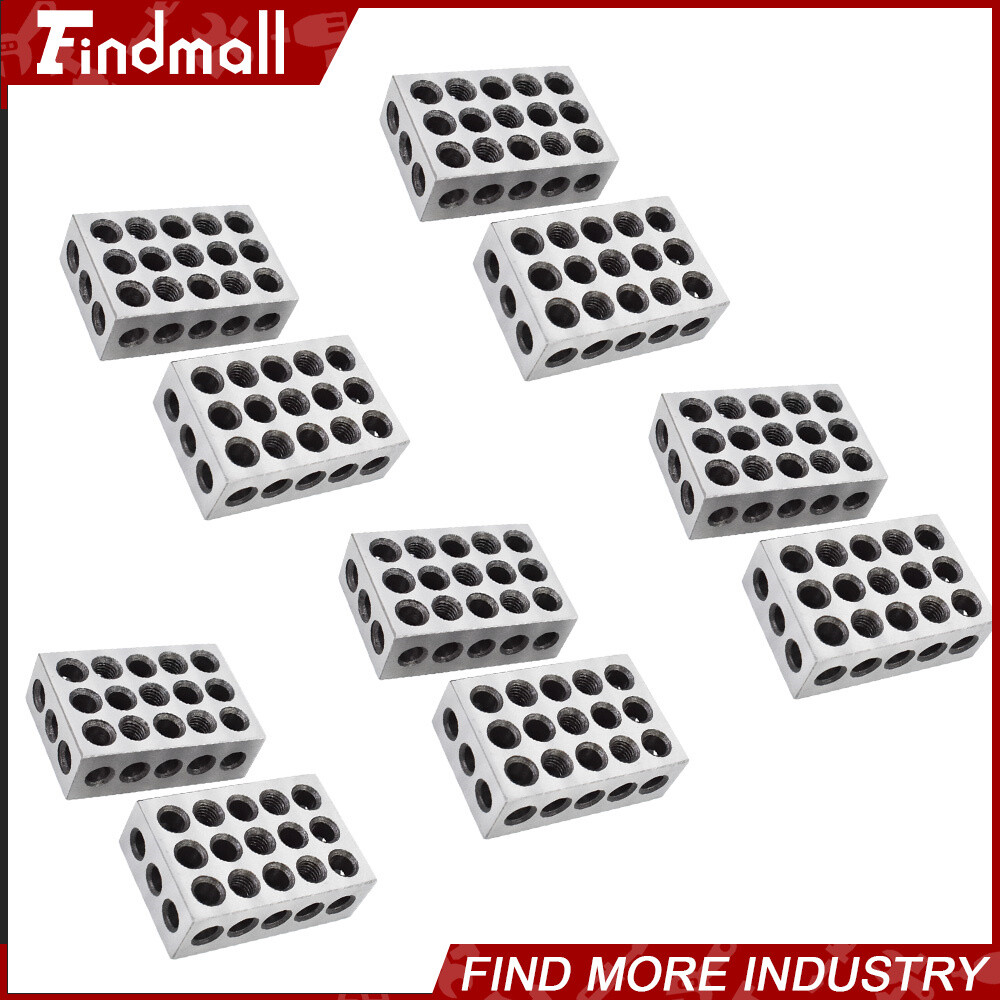 5 MATCHED PAIRS ULTRA PRECISION 1-2-3 BLOCKS 23 HOLES .0001″ MACHINIST 123