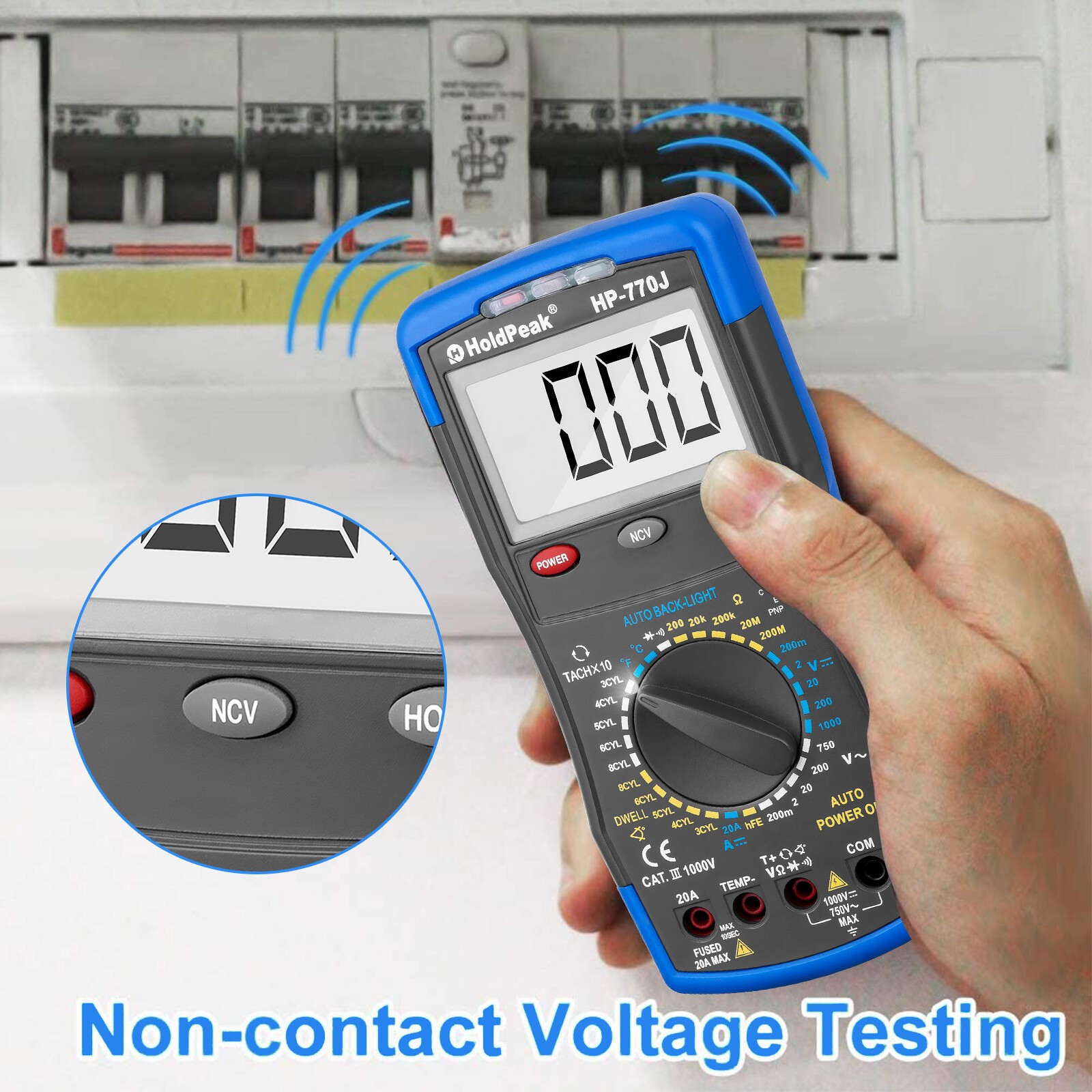 Automotive Multimeter RPM Dwell AC/DC Voltage Ohmmeter Temp Probe Car Diagnostic