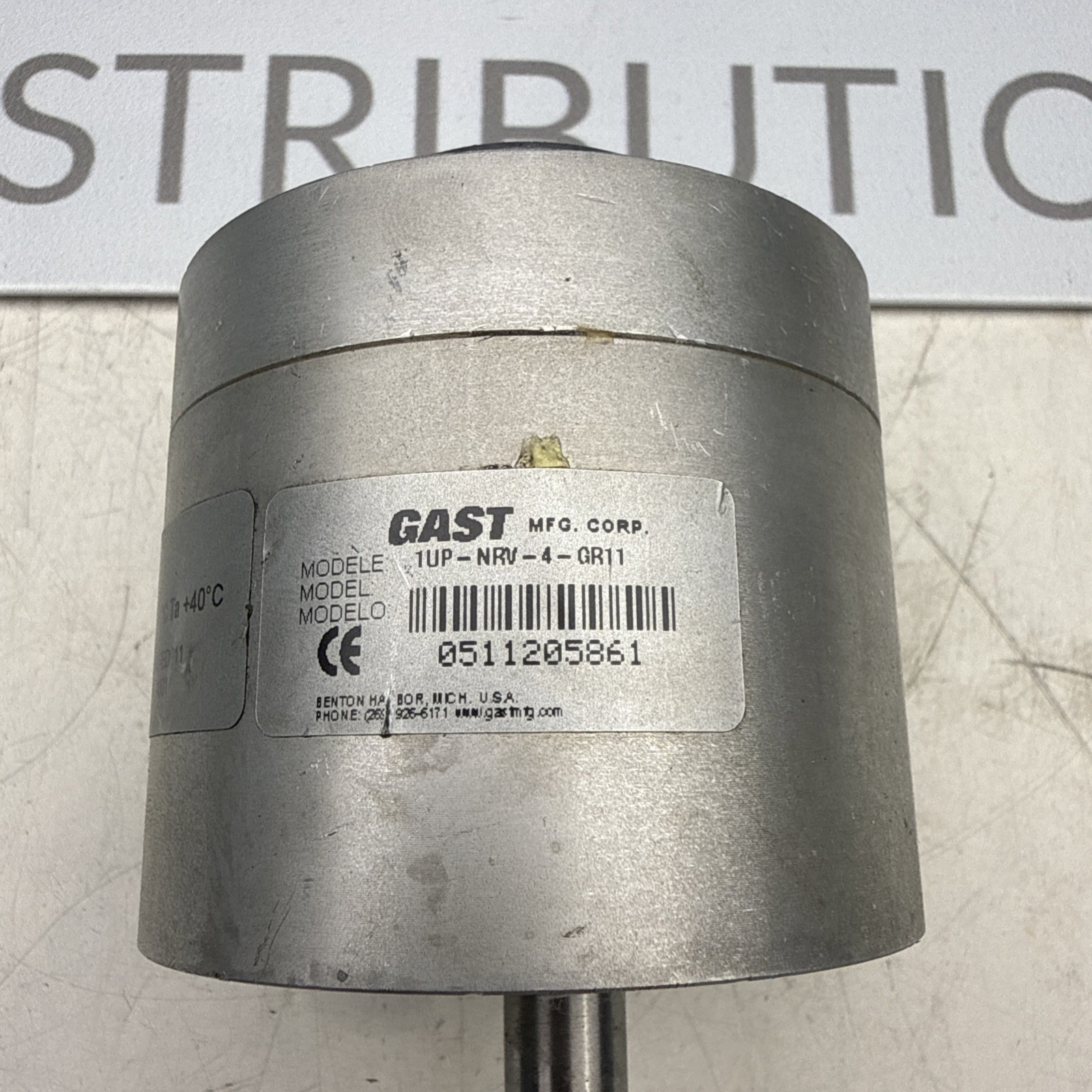 Gast 1UP-NRV-4-GR11 Air Gear Motor 15:1 .31 HP 21 CFM 400RPM 95 in-lb 5.6 Bar