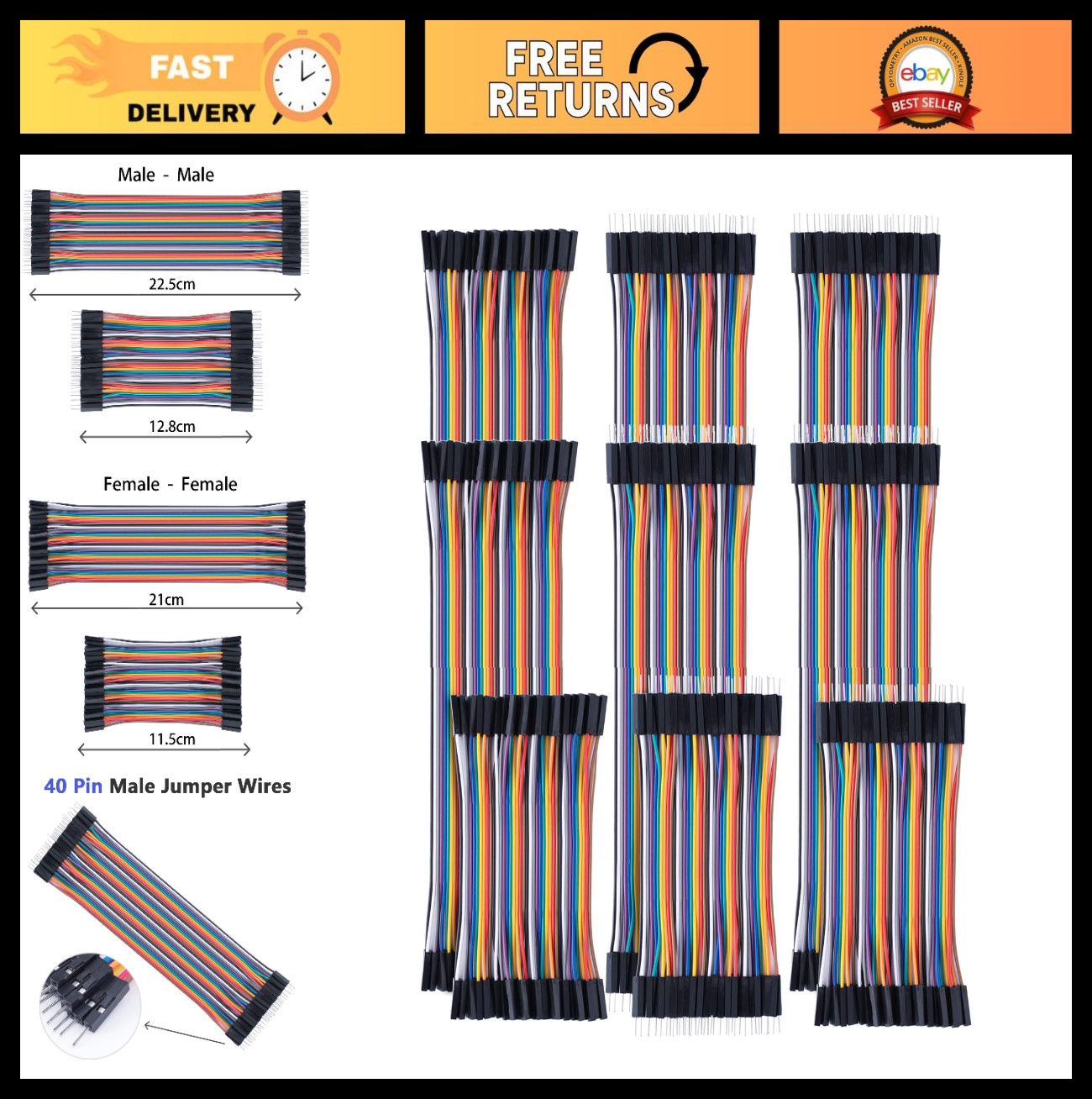 360pcs Breadboard Jumper Wires Kit 10cm/20cm/30cm Male/Female/Male to Male for A