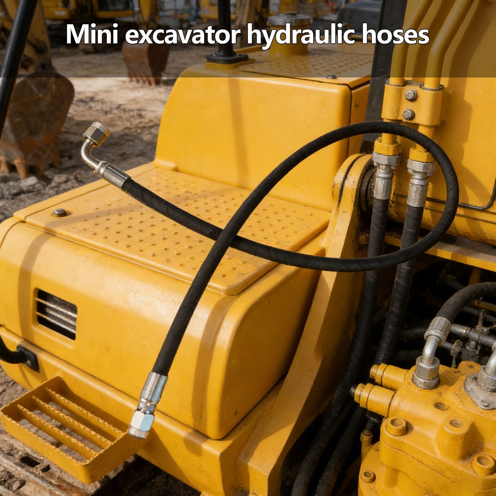 Agt Miva Mini Excavator Hydraulic Hose M14x1.5 X 36″ One End 90° One Str NEWy1tJ