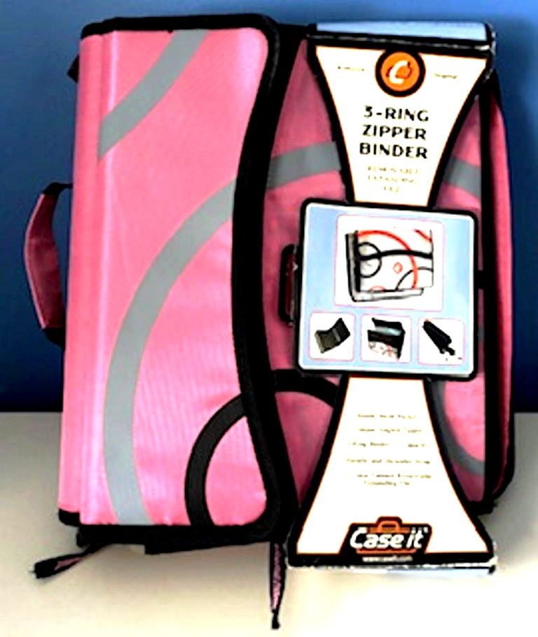 CHOICE OF 3 RING BINDER-MEAD (black-blue-red-magenta) OR CASE-IT D-900 (Pink)