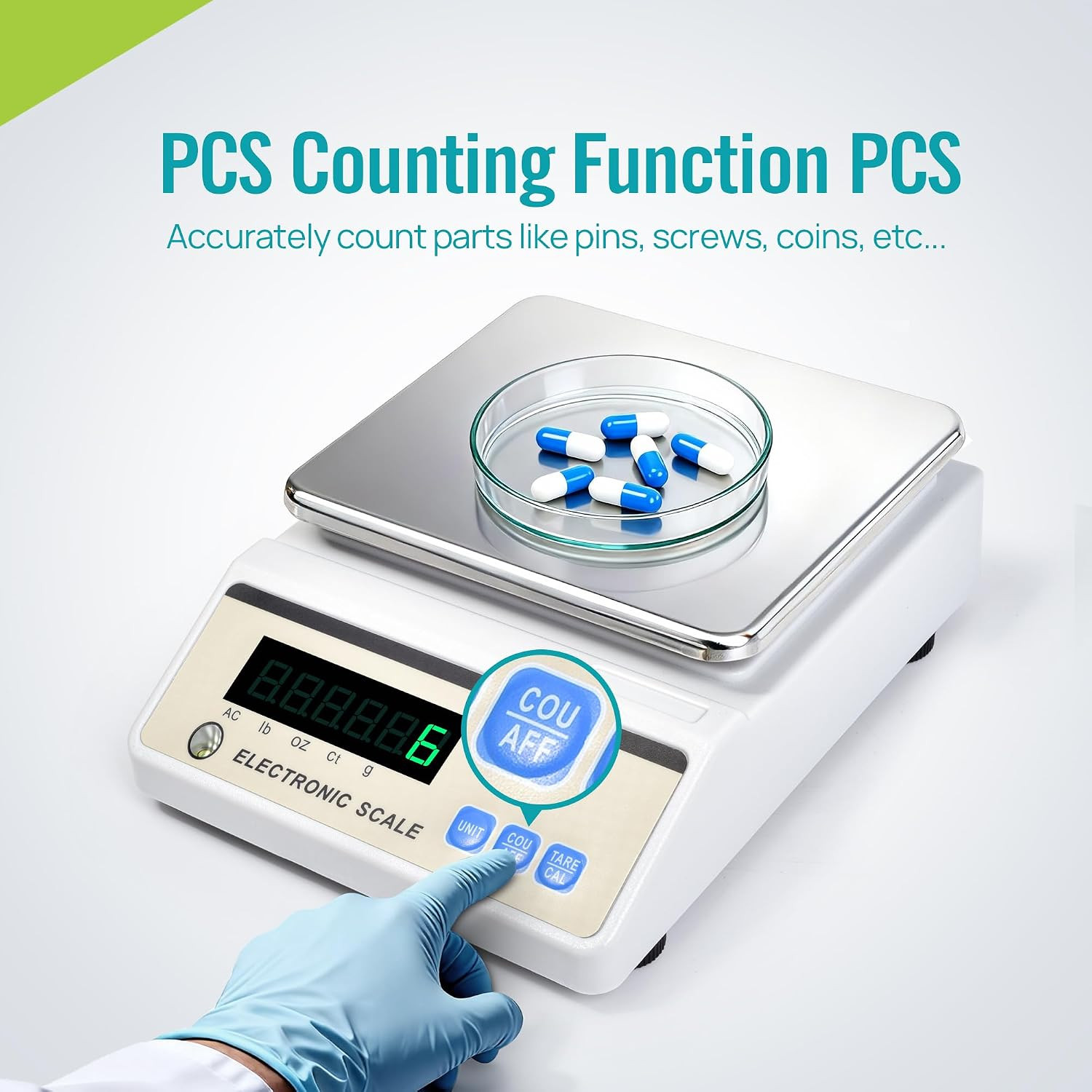 Lab Analytical Balance 1000G X 0.01G with LED Display, High Precision Lab Scale