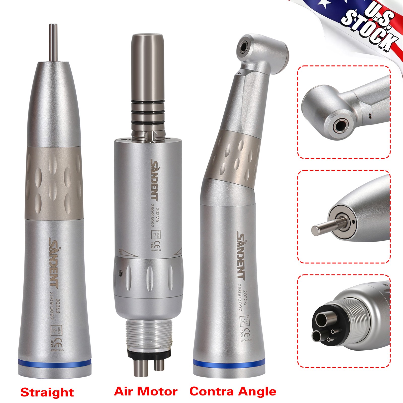 10 Pcs YDA4 Dental High Speed Turbine Handpiece Push 4Hole Fit NSK PANA MAX CE