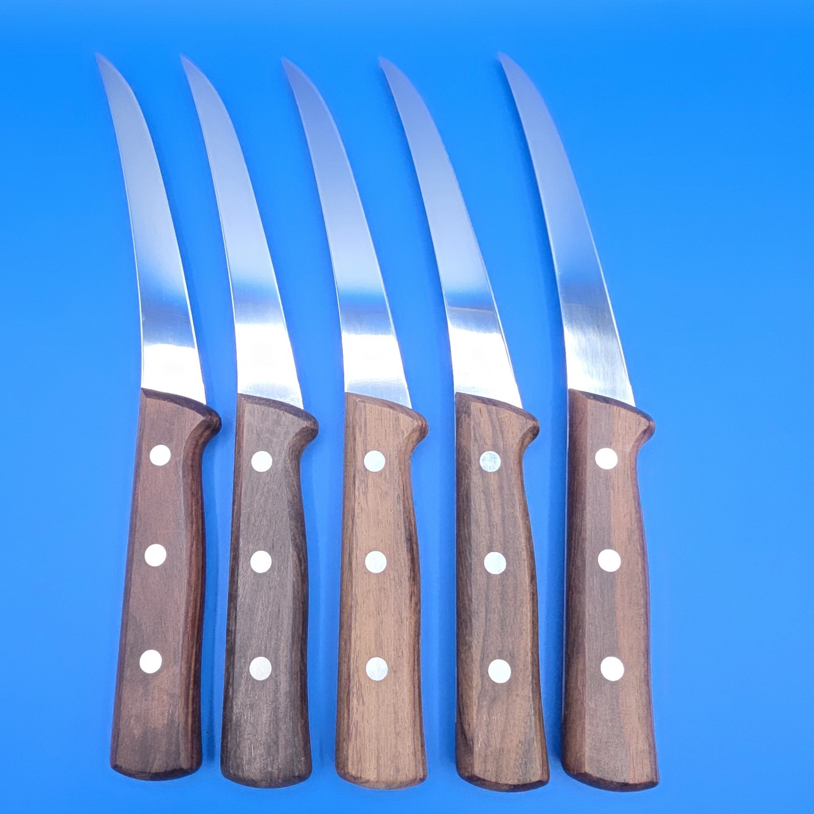 Lot 5 Victorinox Forschner 40017 Curved Boning Knives Wood Handle Swiss…
