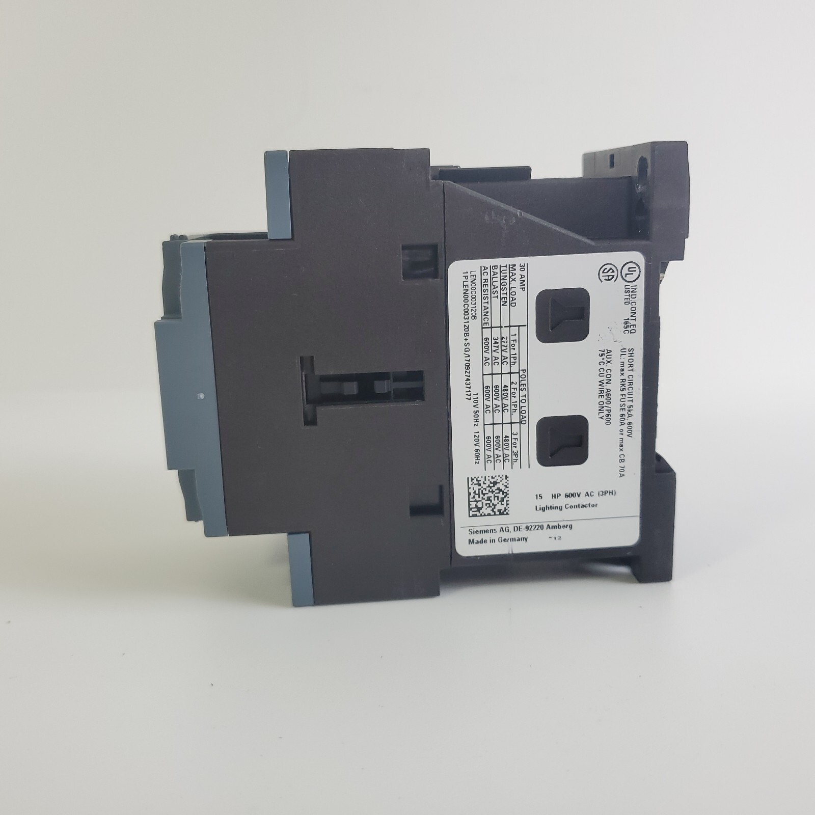 Siemens LEN00C003120B Contactor 110V 50Hz 120V 60Hz 30A