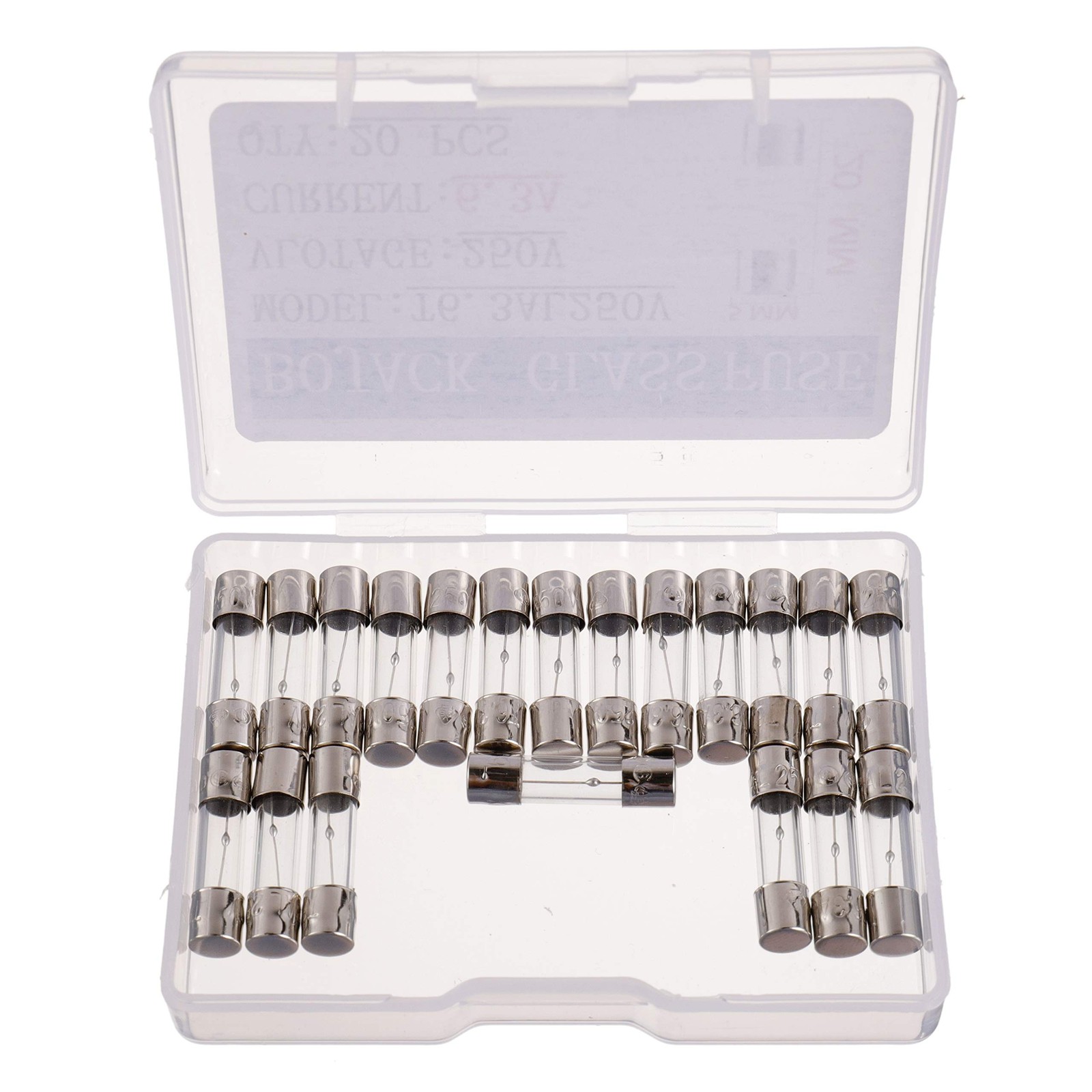 BOJACK T6.3AL250V 5x20mm 6.3A 250V Slow Blow Fuses 6.3 amp 250 Volt