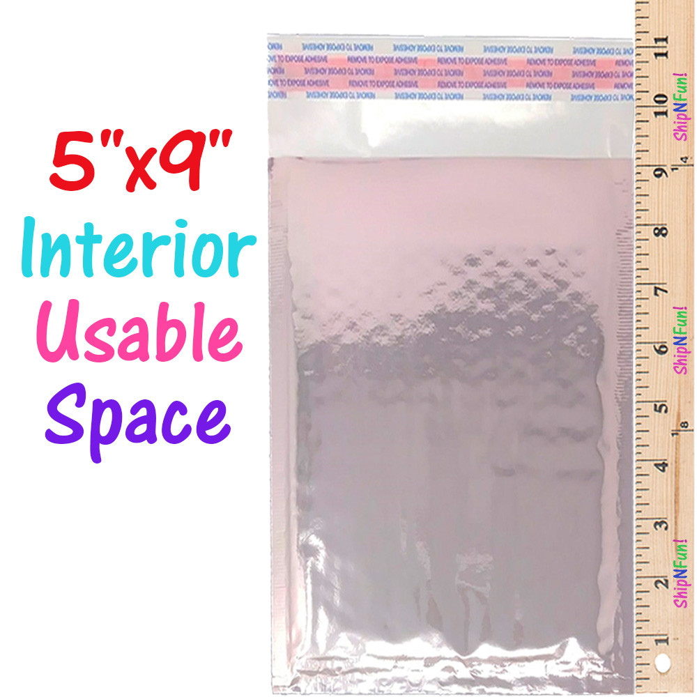 5×9″ CHOOSE! Pink, Holographic,Rose Bubble Mailers, Padded Shipping Envelopes!