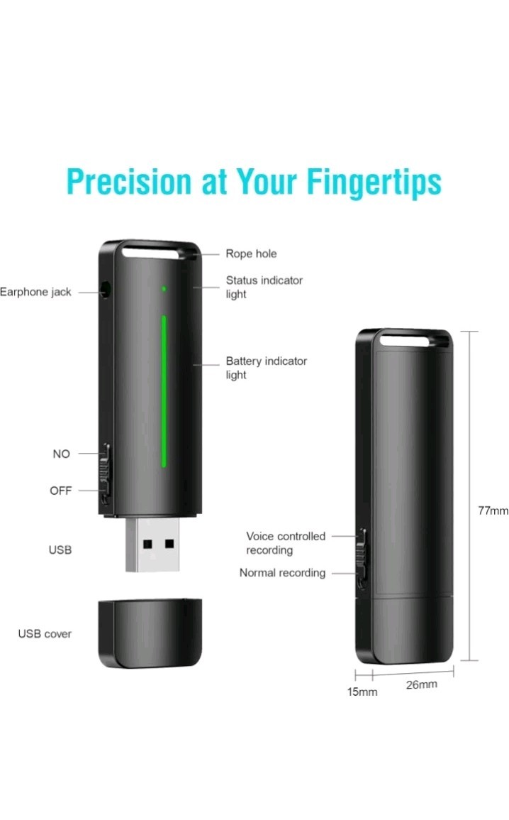 64GB Digital Voice Recorder, Voice Memo Device, USB Audio Note Taker Playback