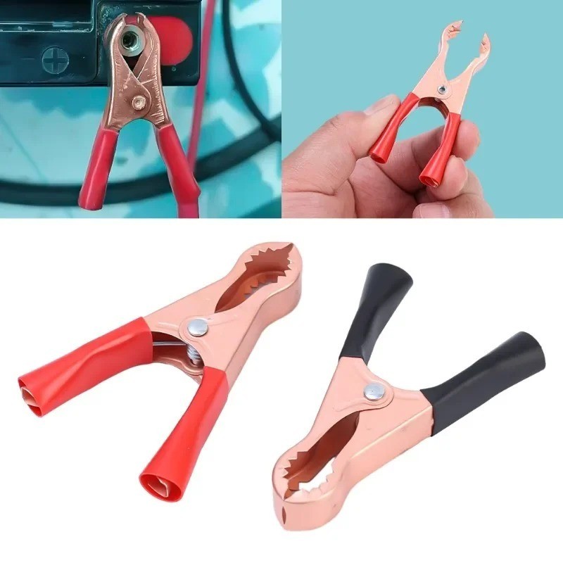 10 pcs 70mm Red & Black Car Battery Test Lead Clip Crocodile Alligator Clamps