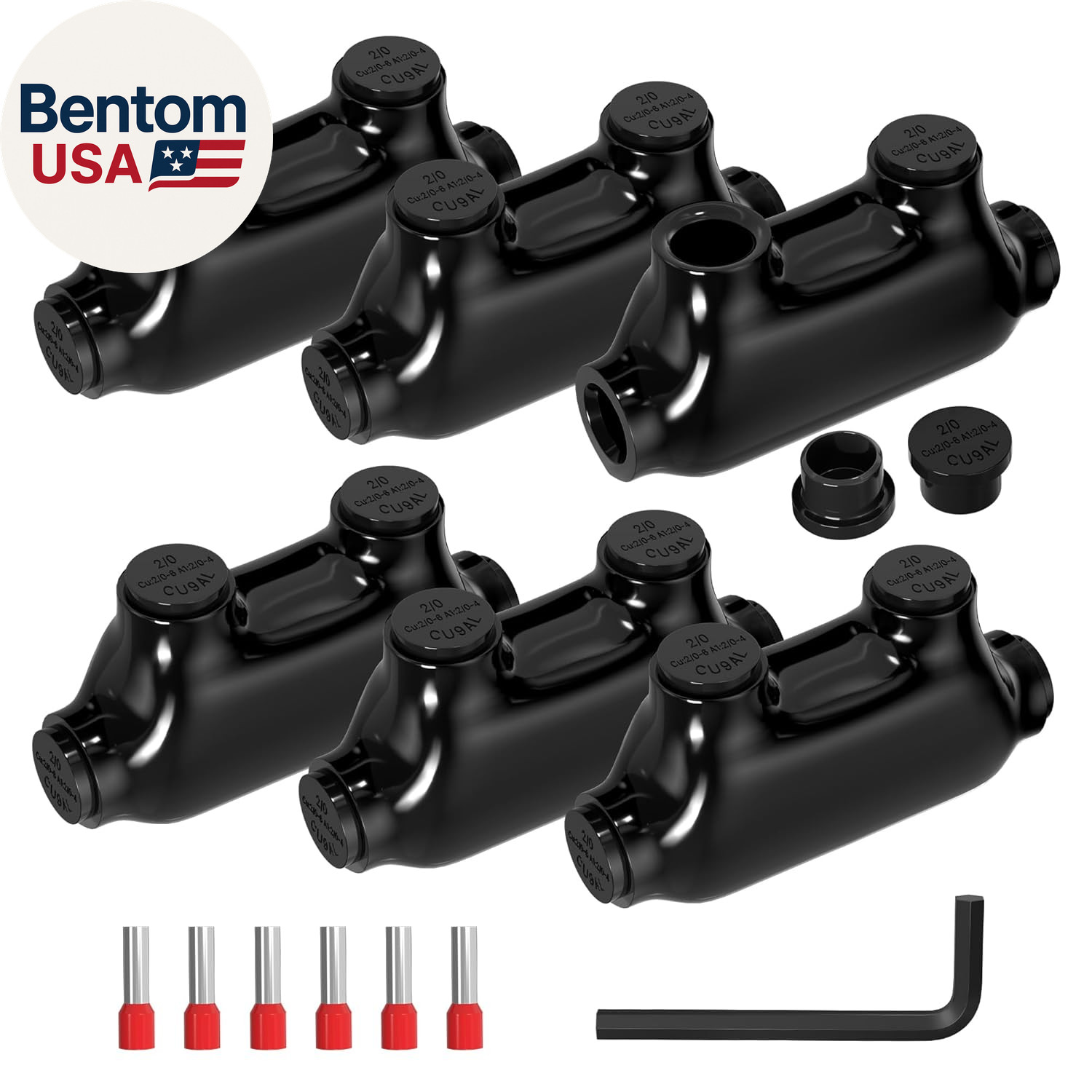 Insulated Inline Splice Connector 2/0-6 Gauge Aluminum to Copper Wire Connectors