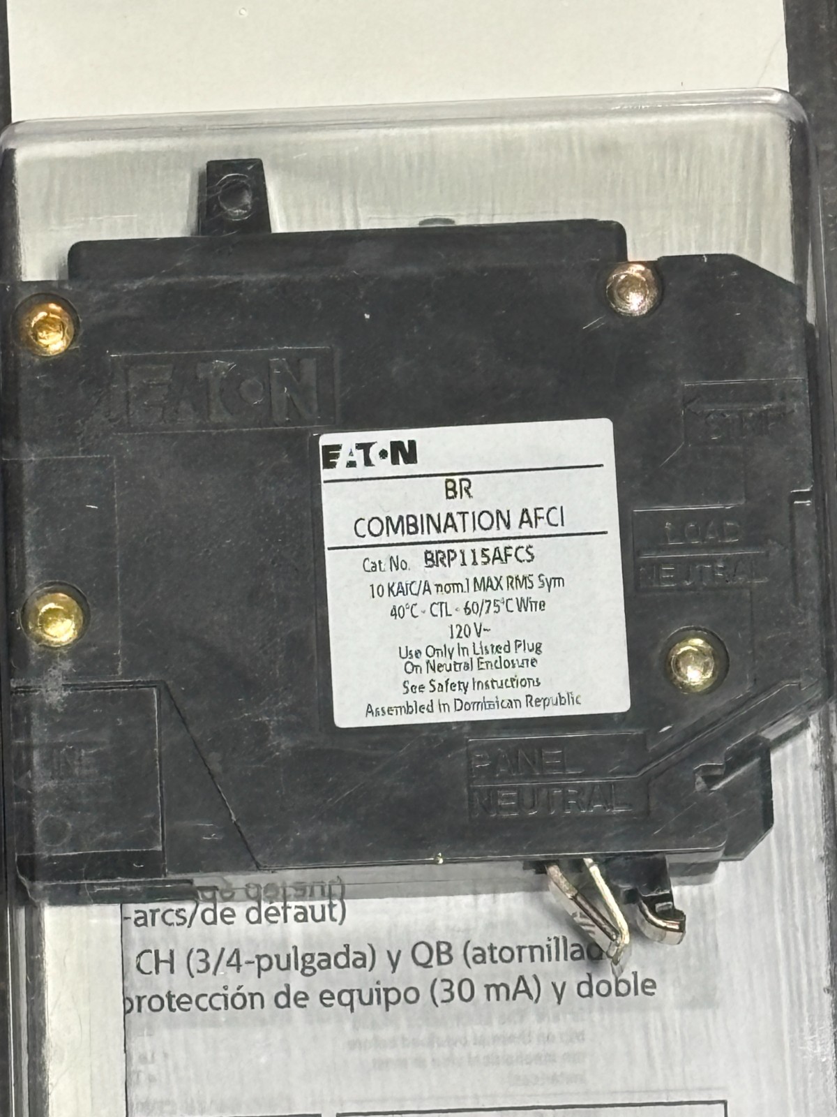 Eaton 15-amp 1-Pole Afci Plug-on Neutral Circuit Breaker BRP115AFCS