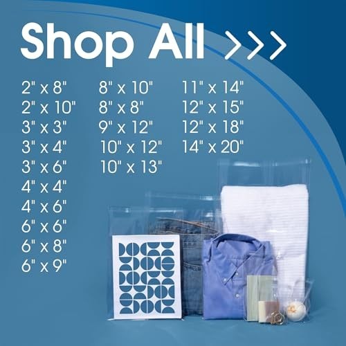 “3×6 Crystal Clear Resealable Cello Bags – 1000 Count Polypropylene for Jewelry,