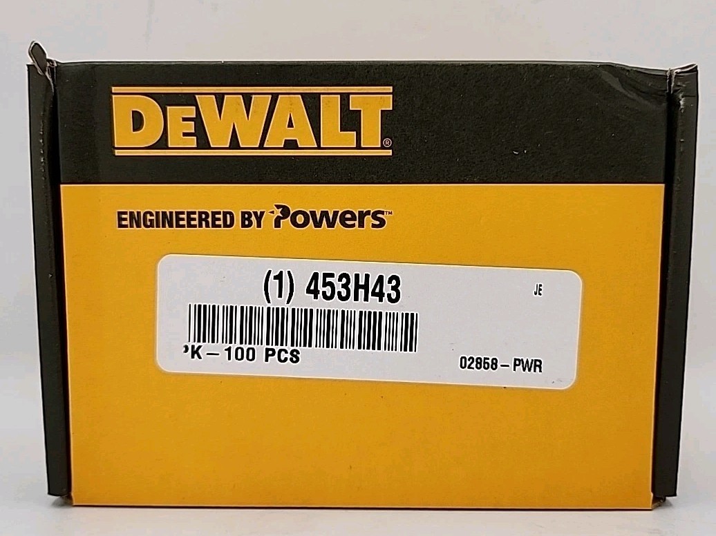 NEW Dewalt Zamac Nailin Mushroom Head 1/4″ x 1″ (100 Pack). Lot of 5